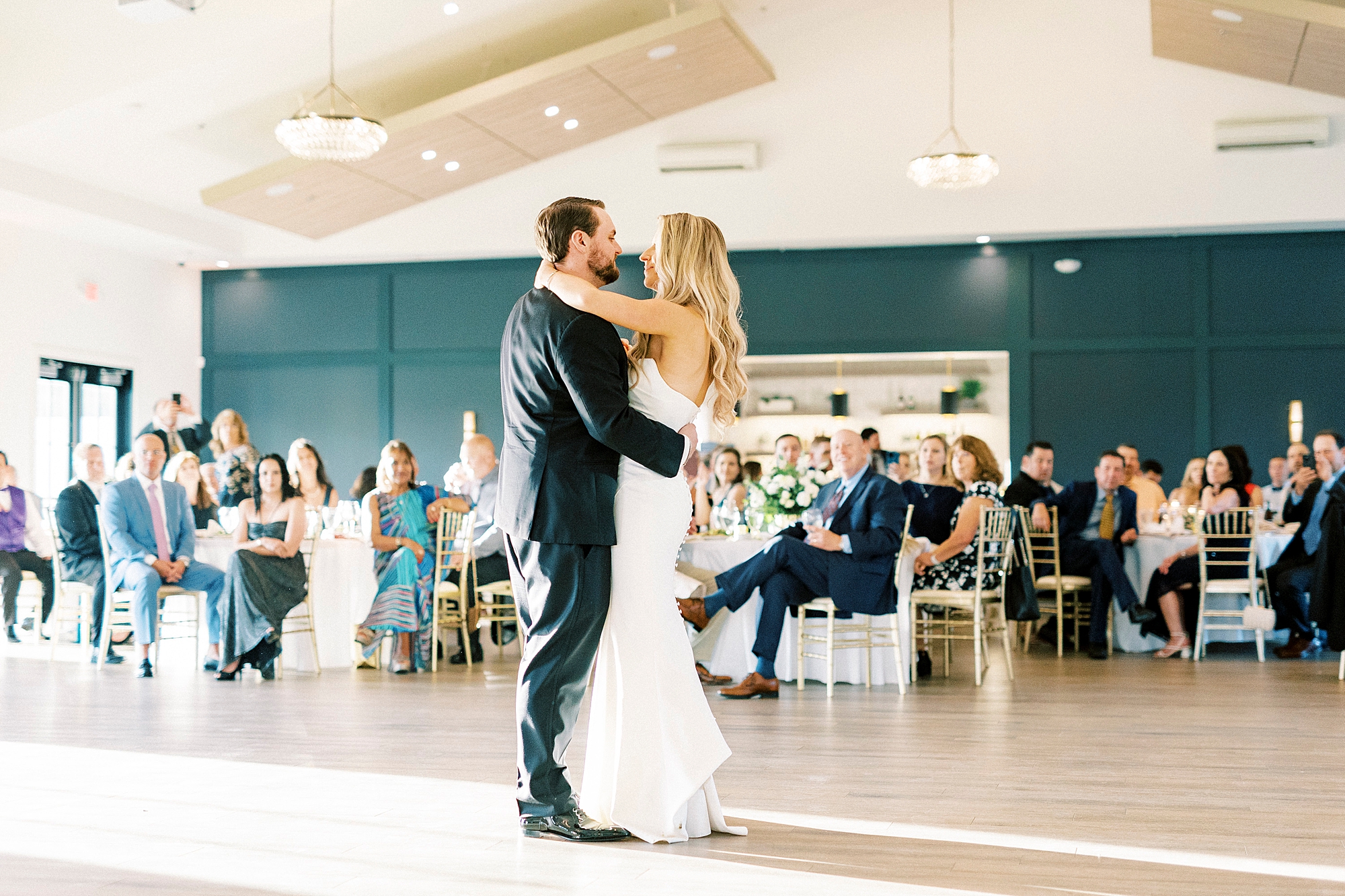 bride and groom have first dance at the Venues at Langtree