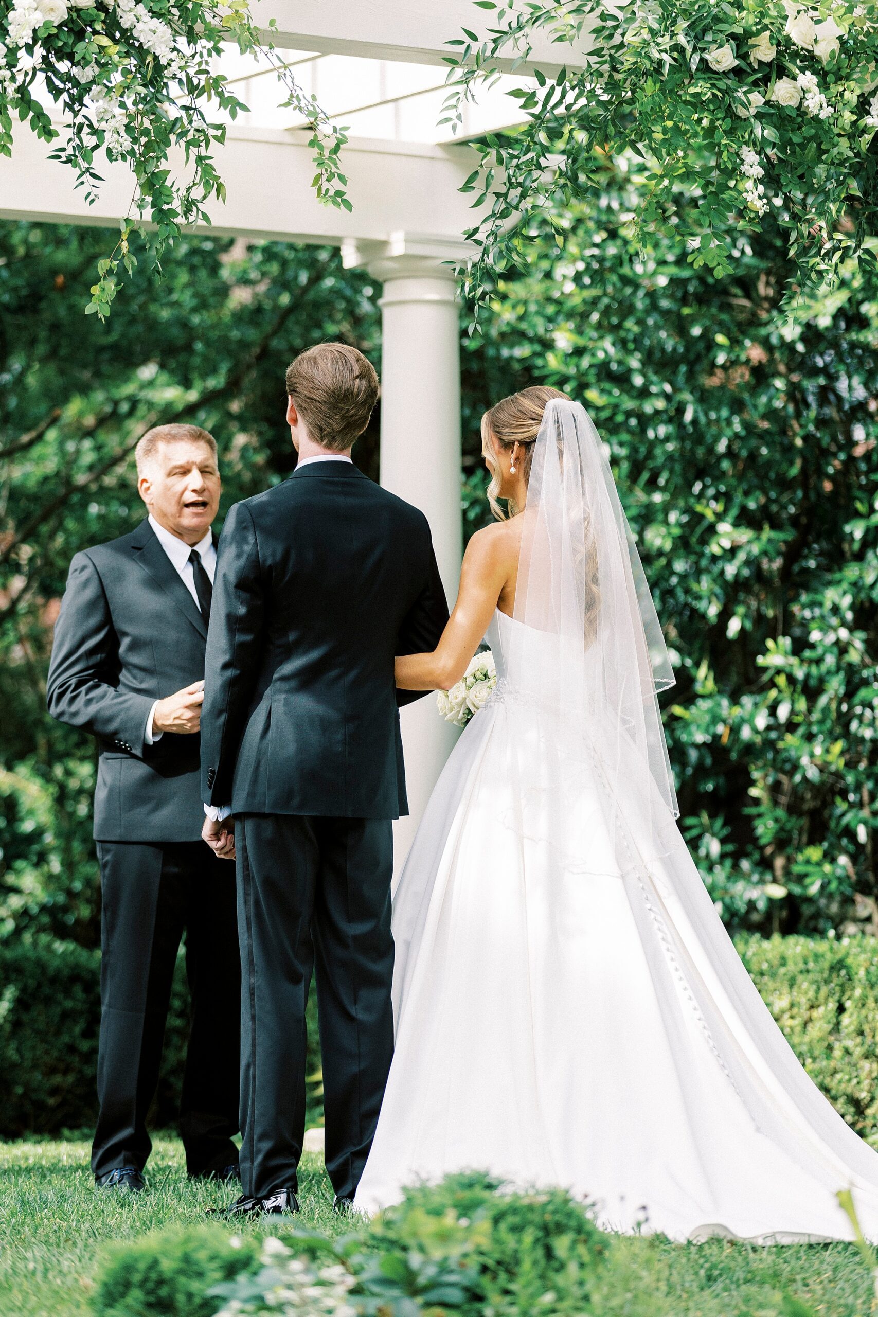 wedding ceremony in garden of Separk Mansion