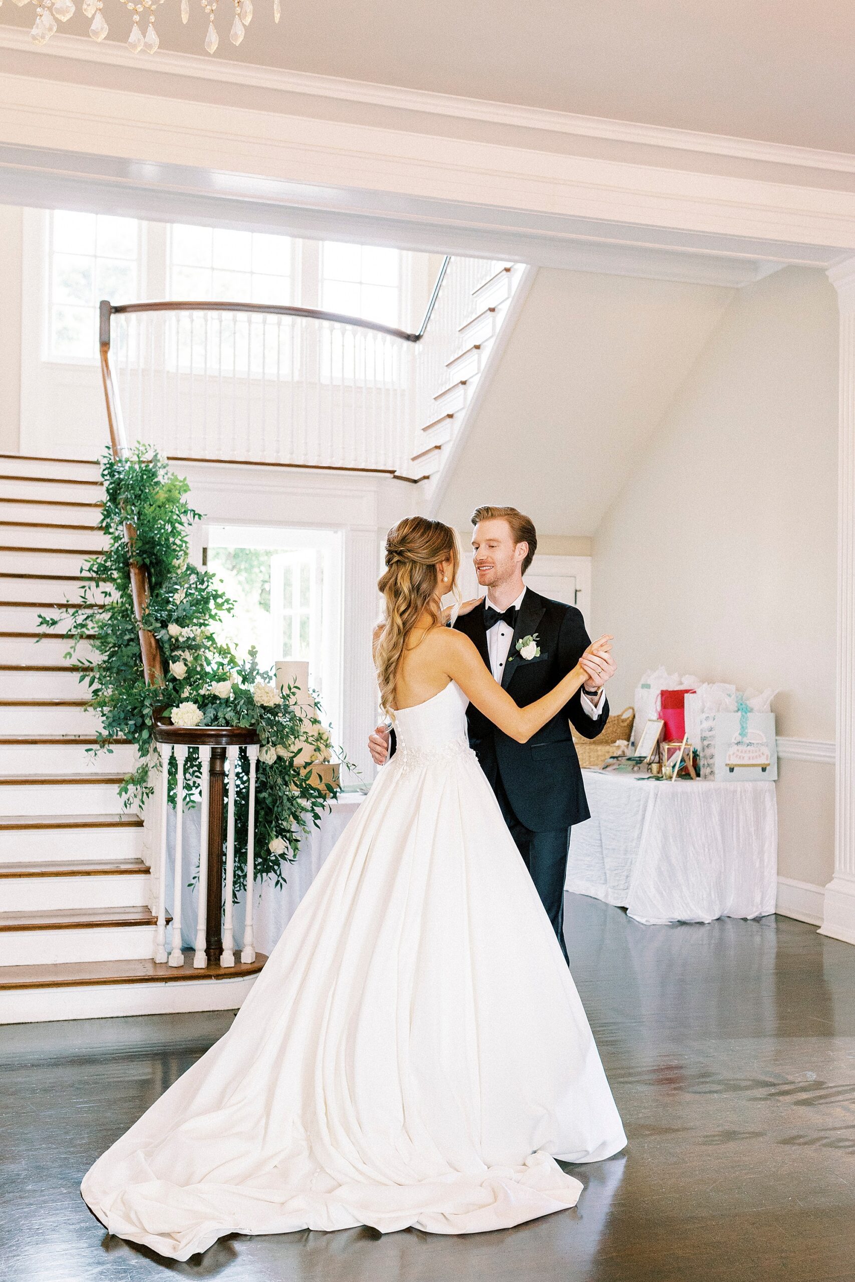 bride and groom dance during reception at Separk Mansion