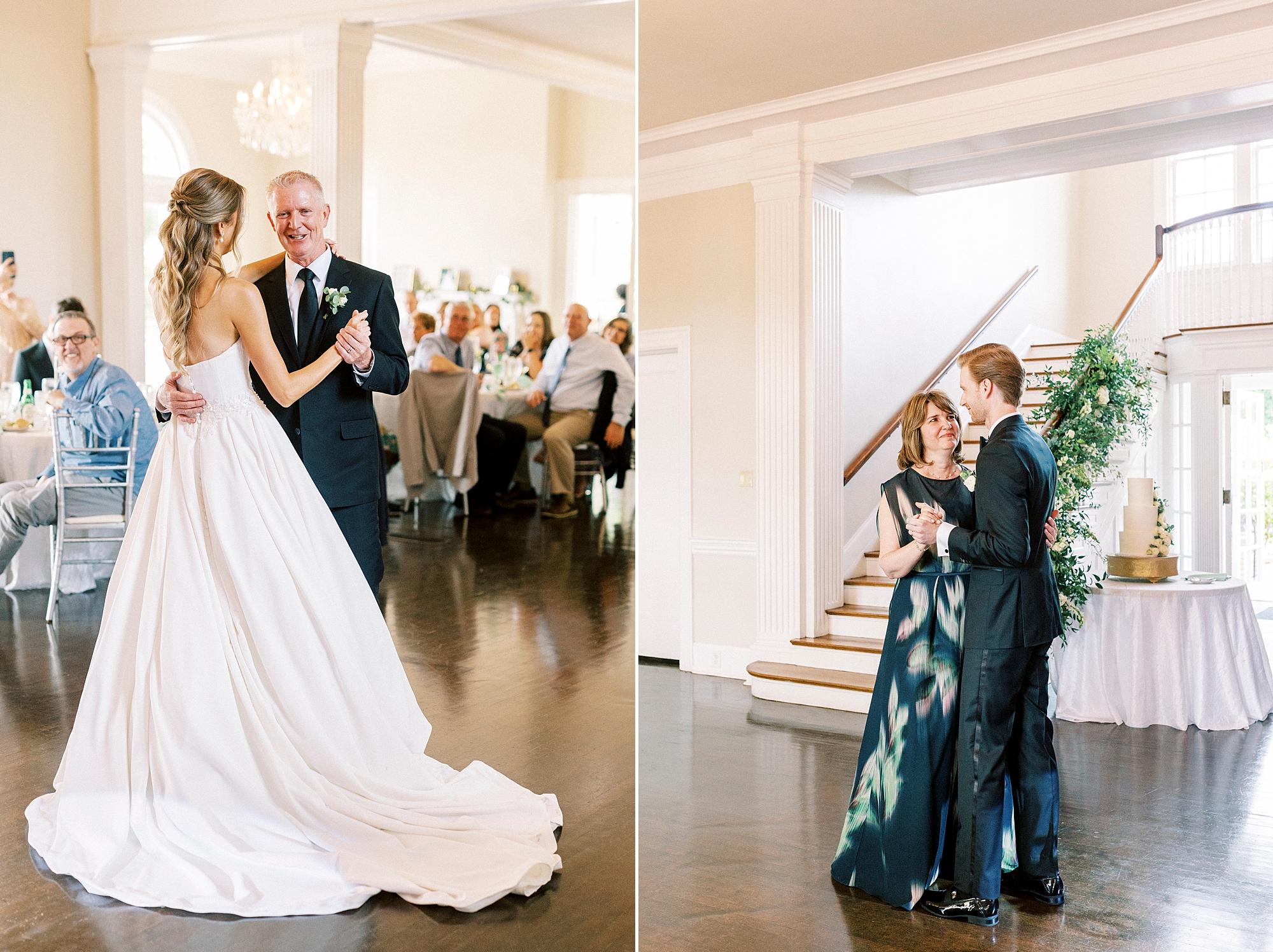 bride dances with father during nC wedding reception at Separk Mansion
