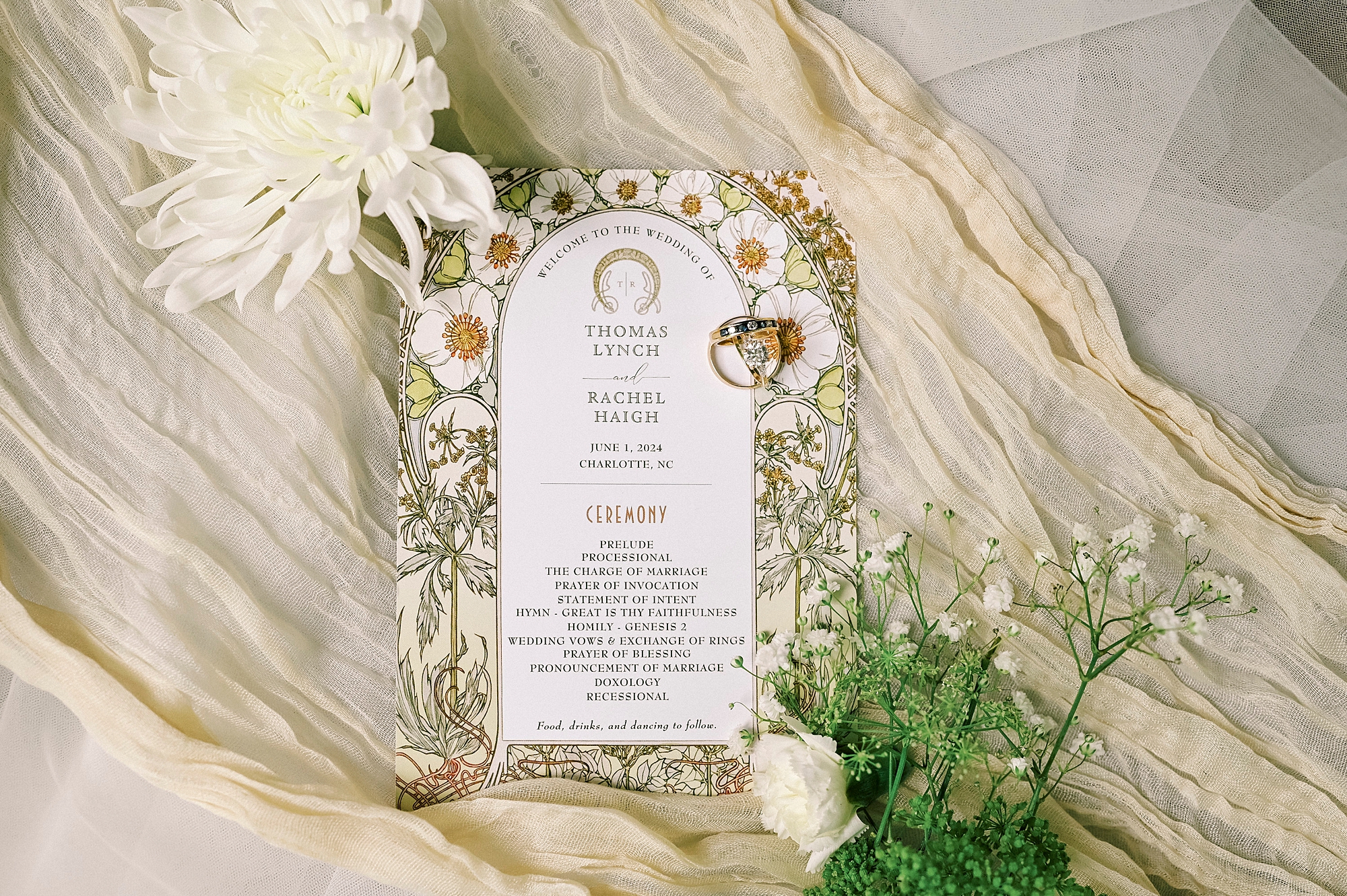 wedding invitation with rounded top for brunch wedding at Alexander Homestead