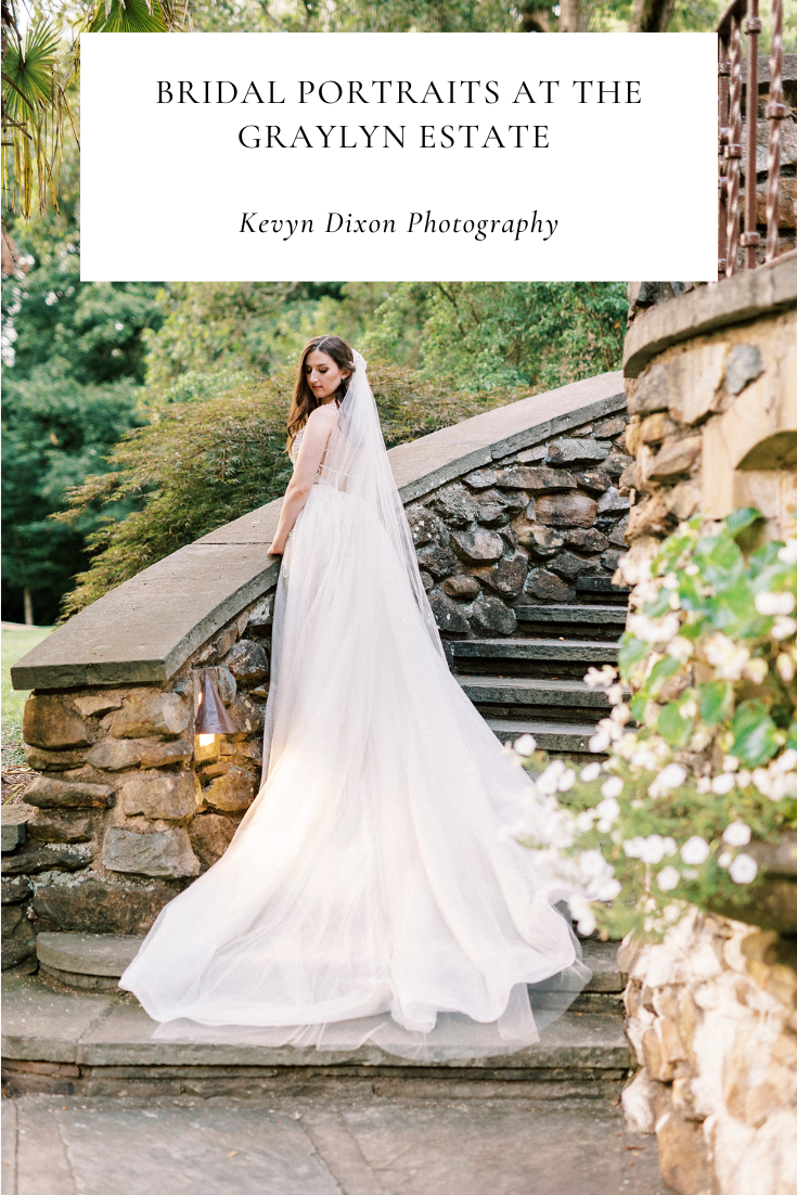 Bridal Portraits at the Graylyn Estate and Reynolda Gardens photographed by NC wedding photographer Kevyn Dixon Photography