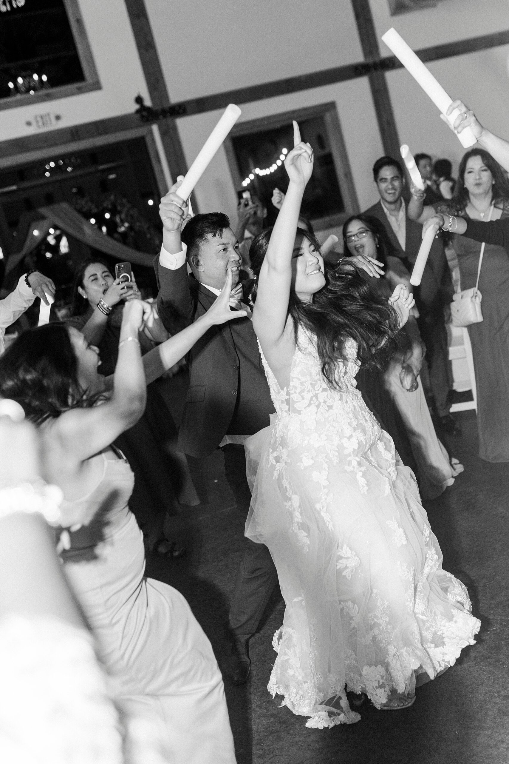 newlyweds dance during wedding reception at Camelot Meadows