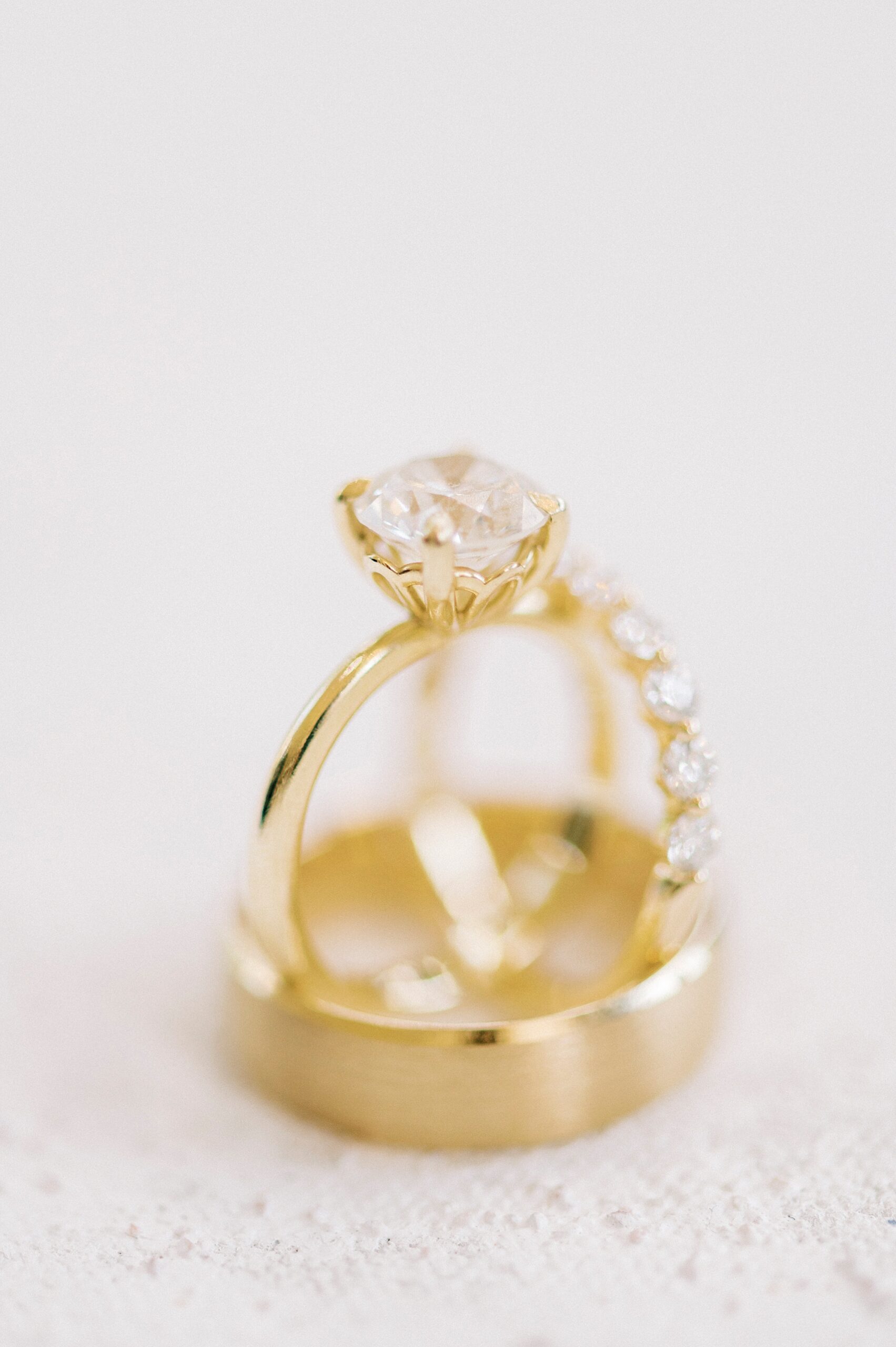 gold wedding rings piled together