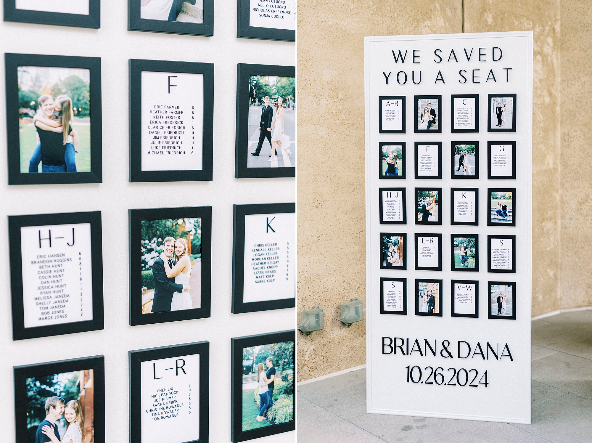 3-D printed seating chart with photos