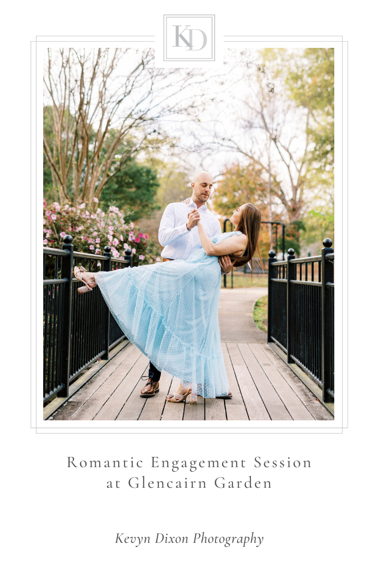 Elegant Glencairn Garden engagement session photographed by NC and SC wedding photographer Kevyn Dixon Photography