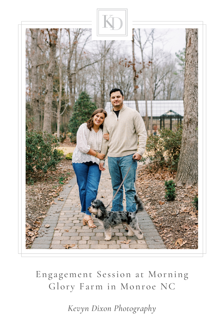 Engagement Session at Morning Glory Farm in Monroe NC photographed by wedding photographer Kevyn Dixon Photography