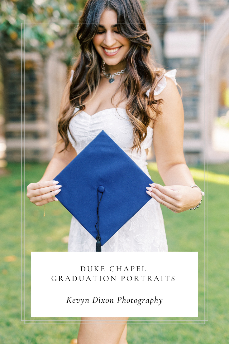 Duke Chapel Graduation Portraits for finance student photographed by NC senior photographer Kevyn Dixon Photography