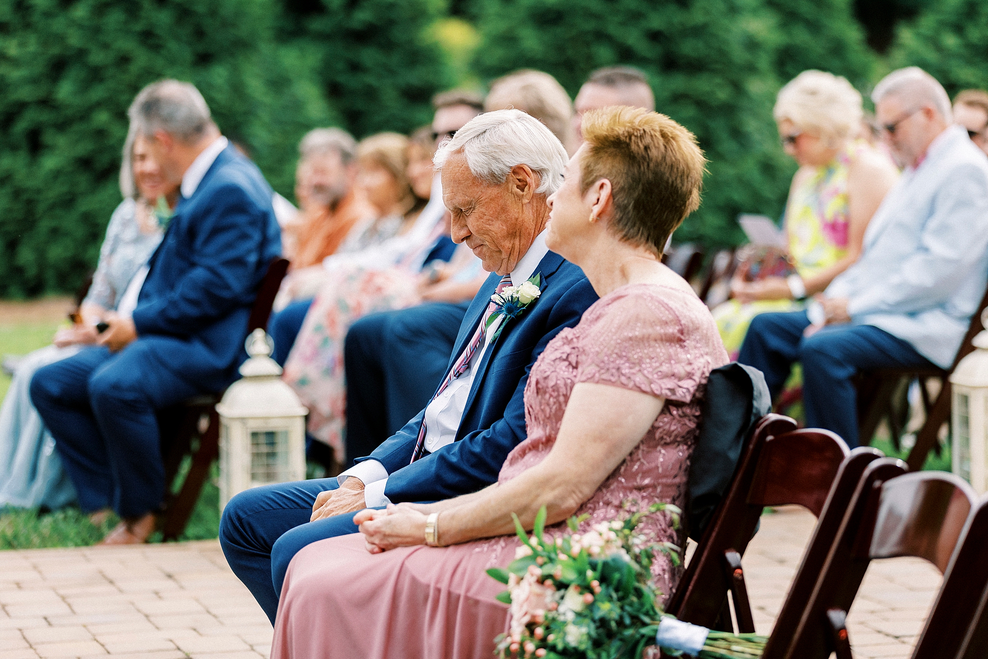 parents watch wedding ceremony in North Carolina 