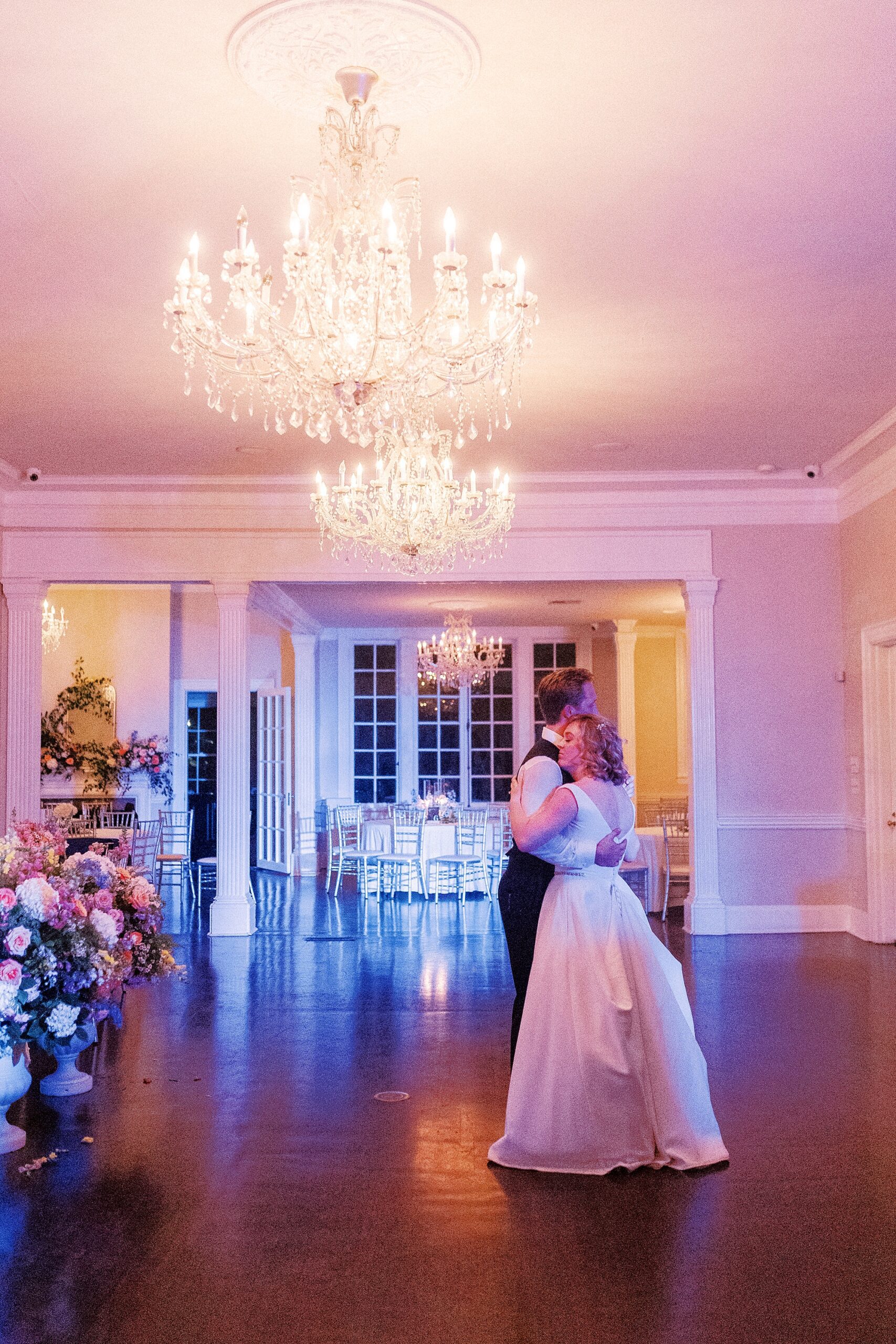newlyweds dance alone in ballroom of Separk Mansion