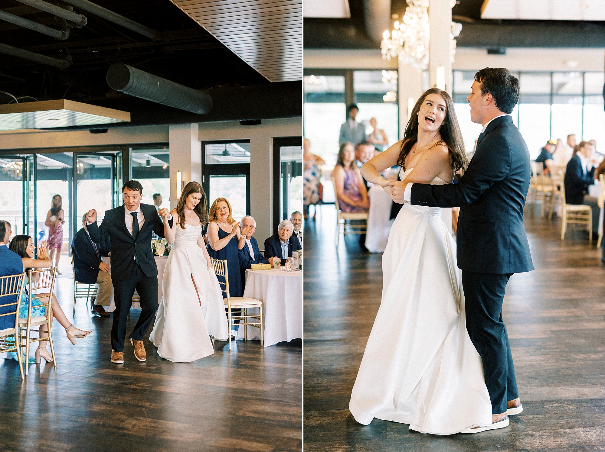 bride and groom dance during  reception at Terrace at Cedar Hill