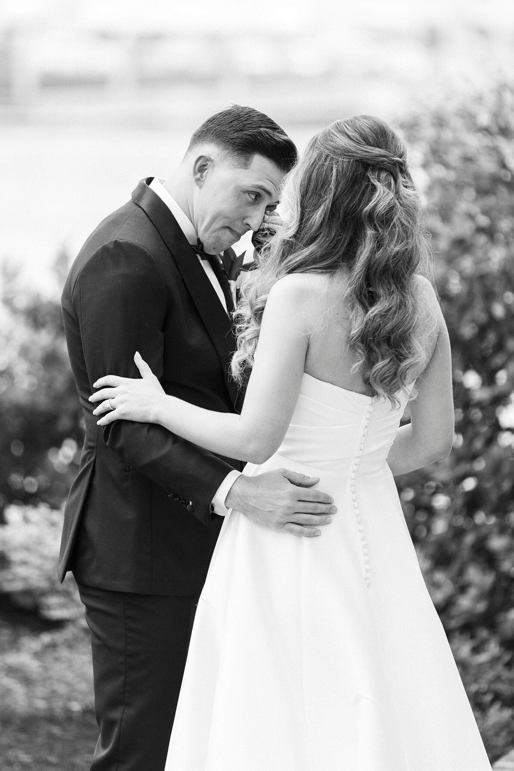 emotional groom during private vow exchange