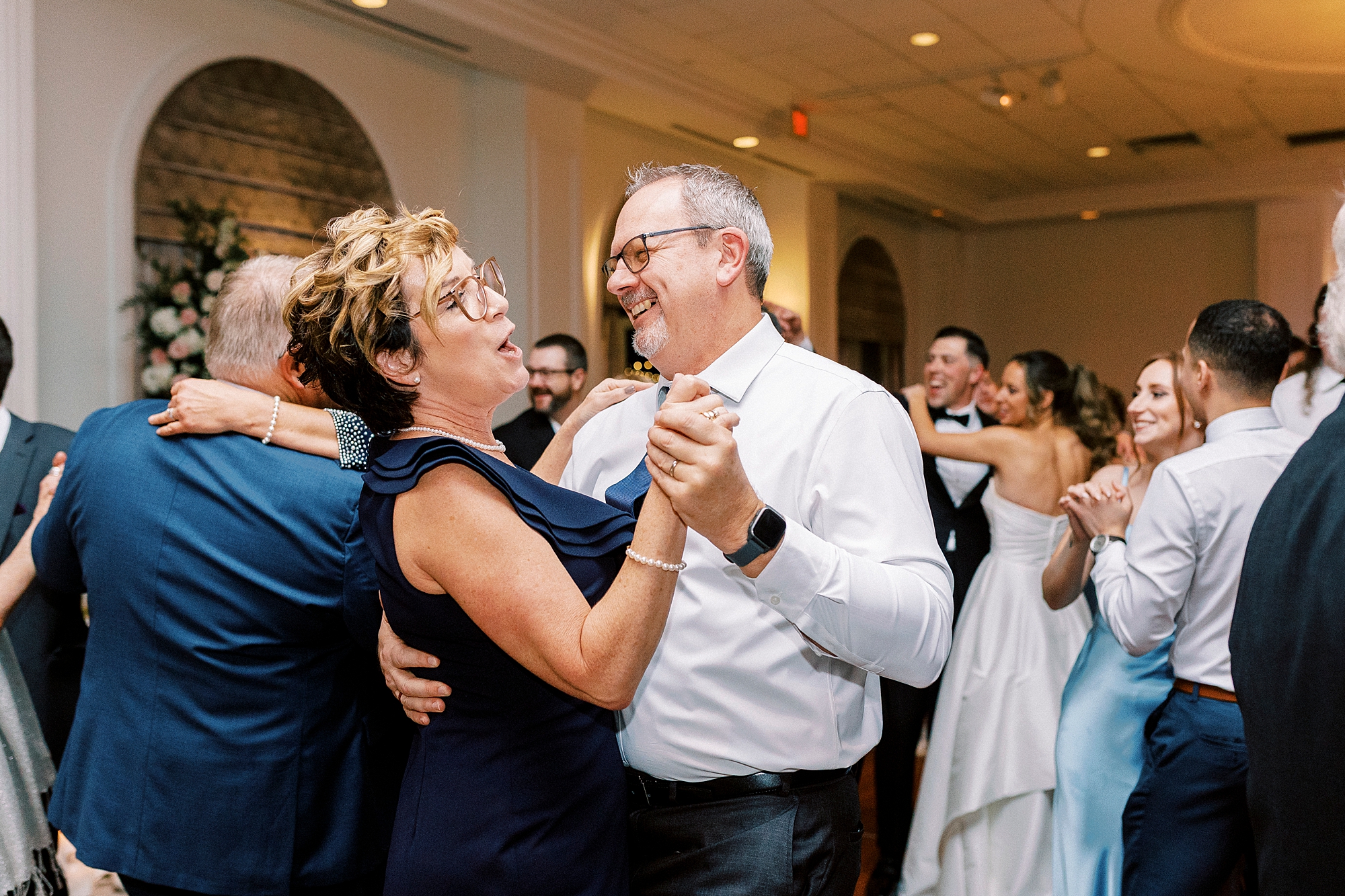 candid dance floor moments from Waterfront wedding at The Westin Savannah