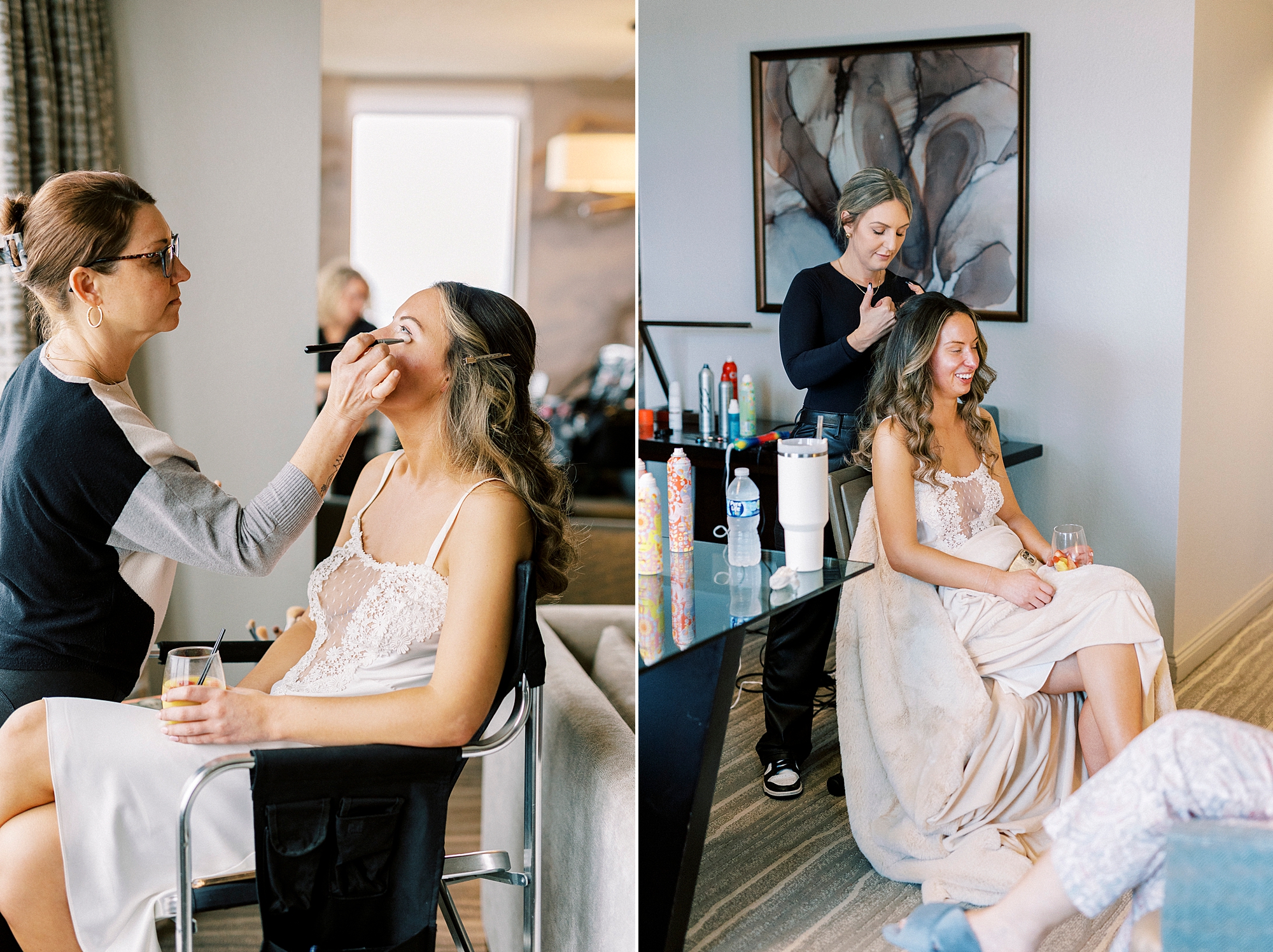 bride getting ready the morning of wedding