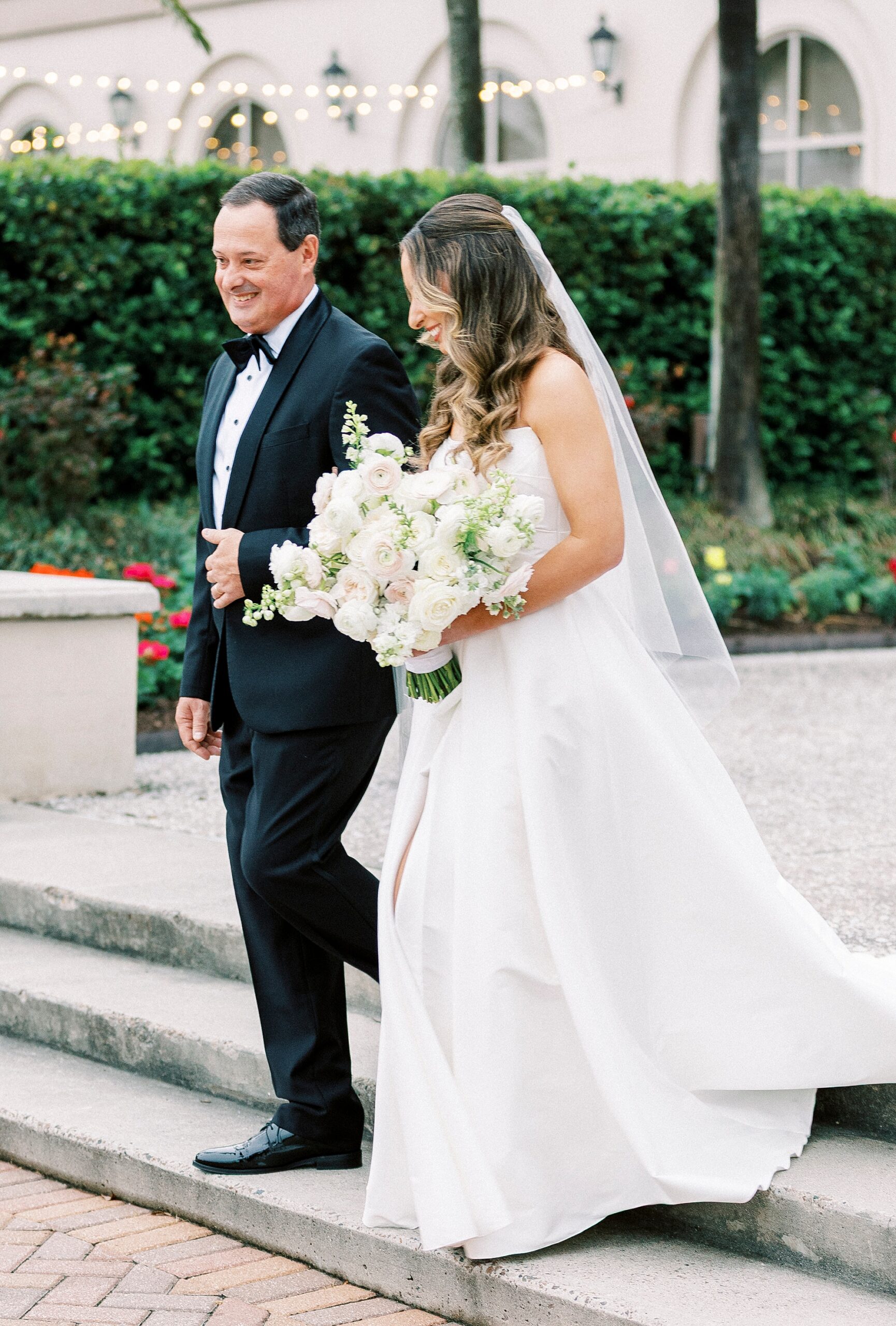 dad walks with daughter 