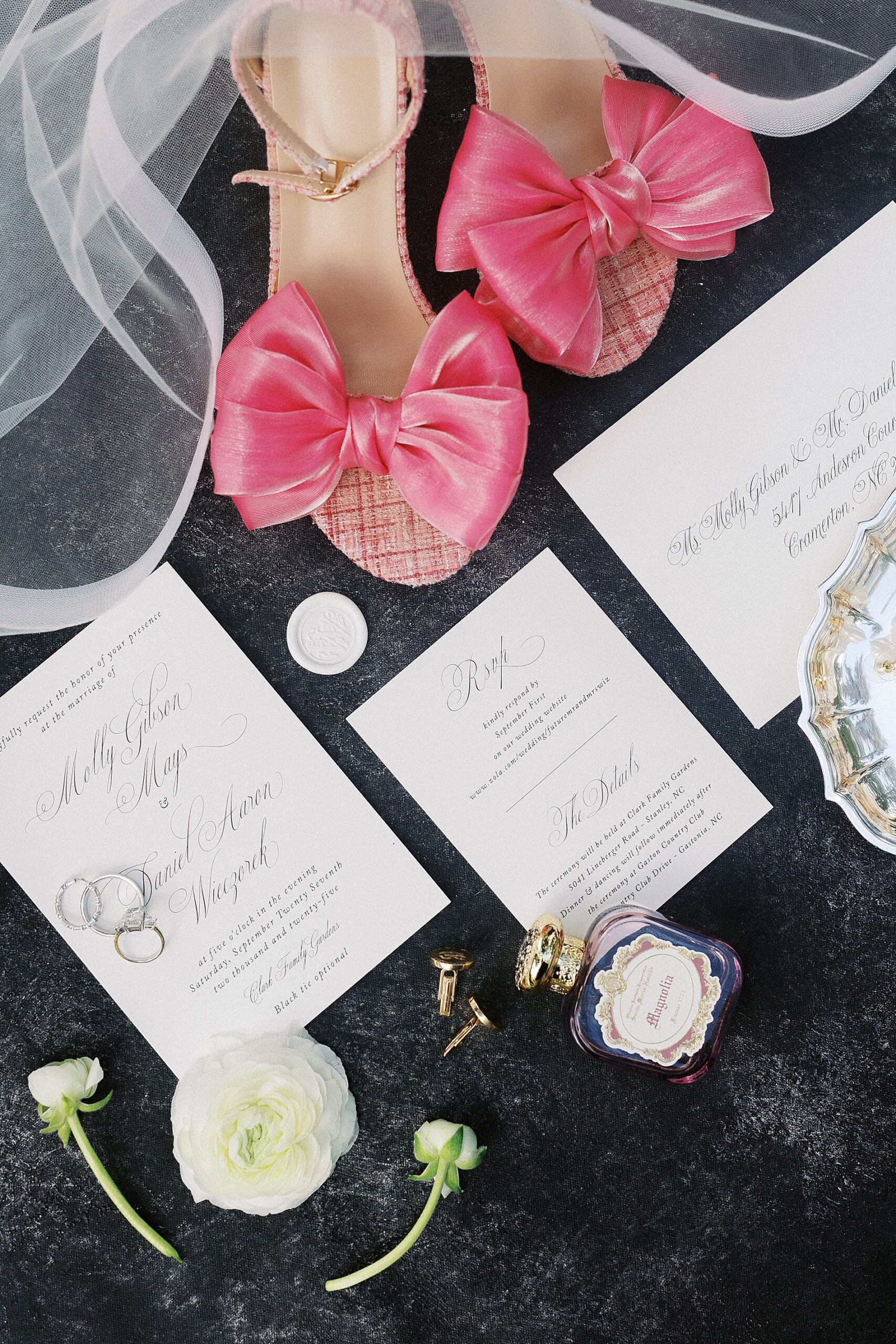 wedding invitations suite from Gaston Country Club Wedding