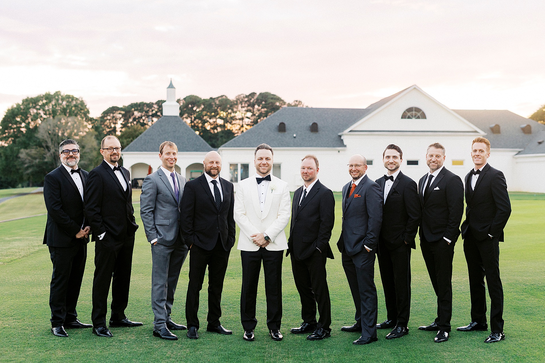 groom and groomsmen from Gaston Country Club Wedding
