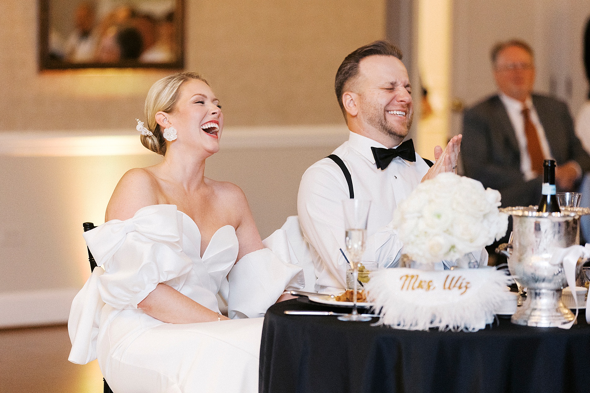 candid portraits during wedding toasts