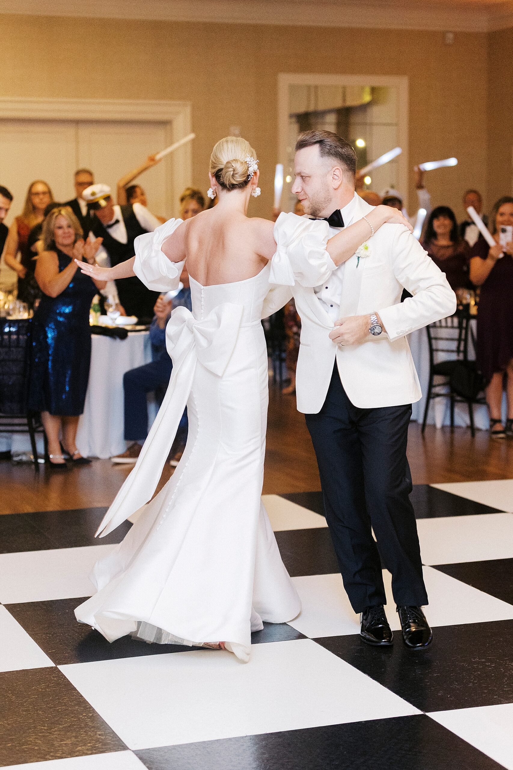 bride and groom share first dance