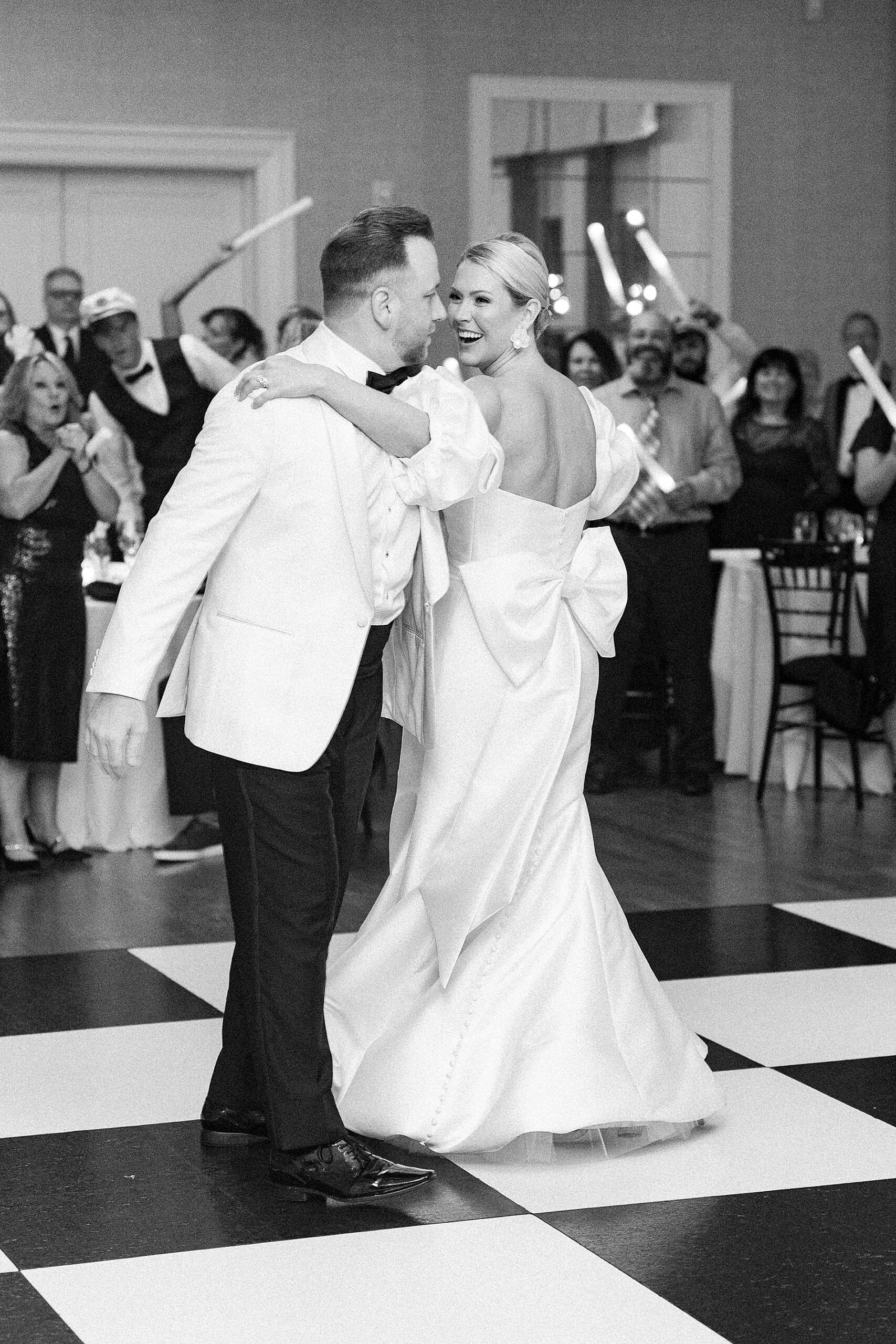 newlyweds first dance at Gaston Country Club Wedding in Gastonia NC