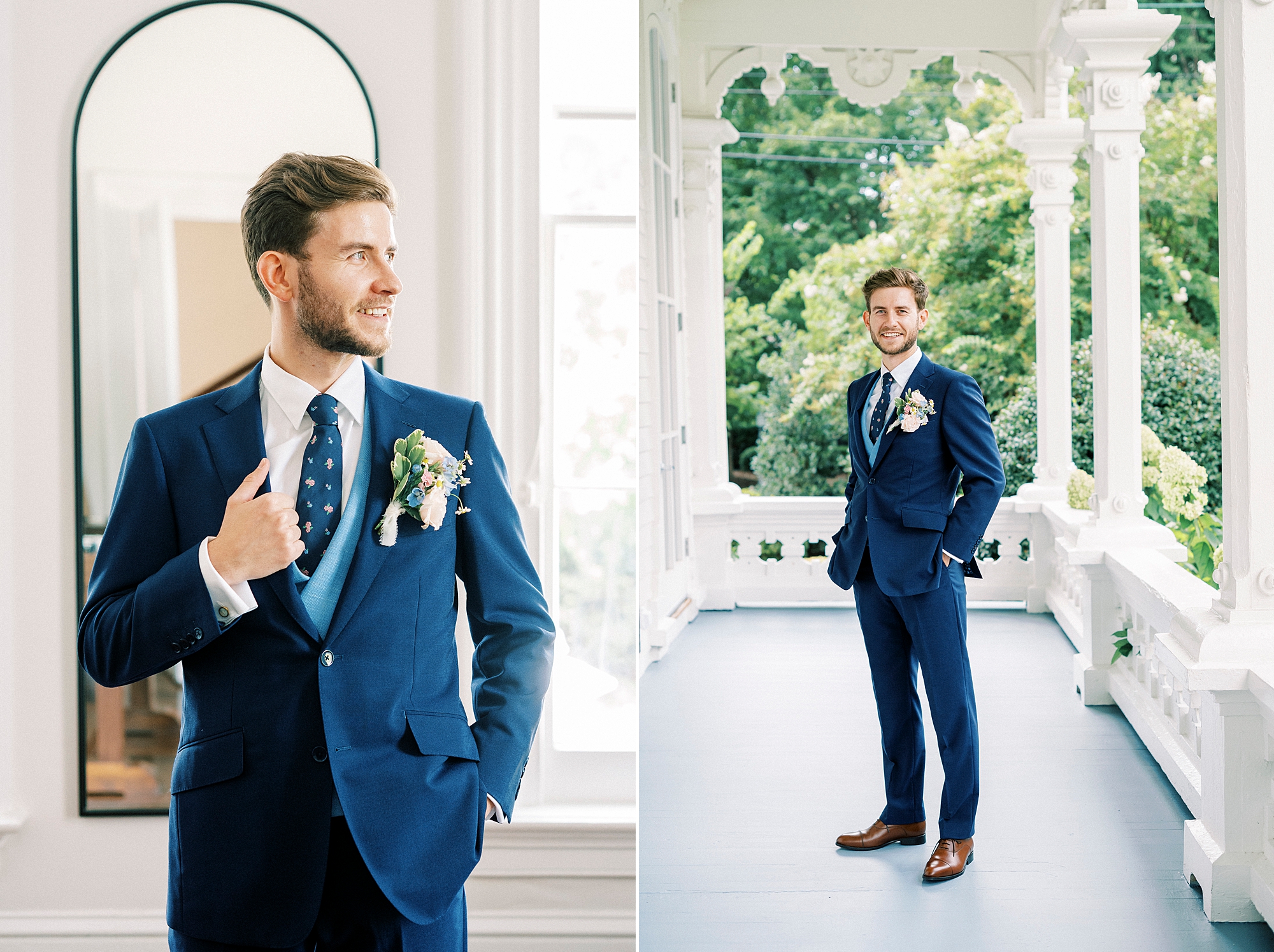 groom in navy suite