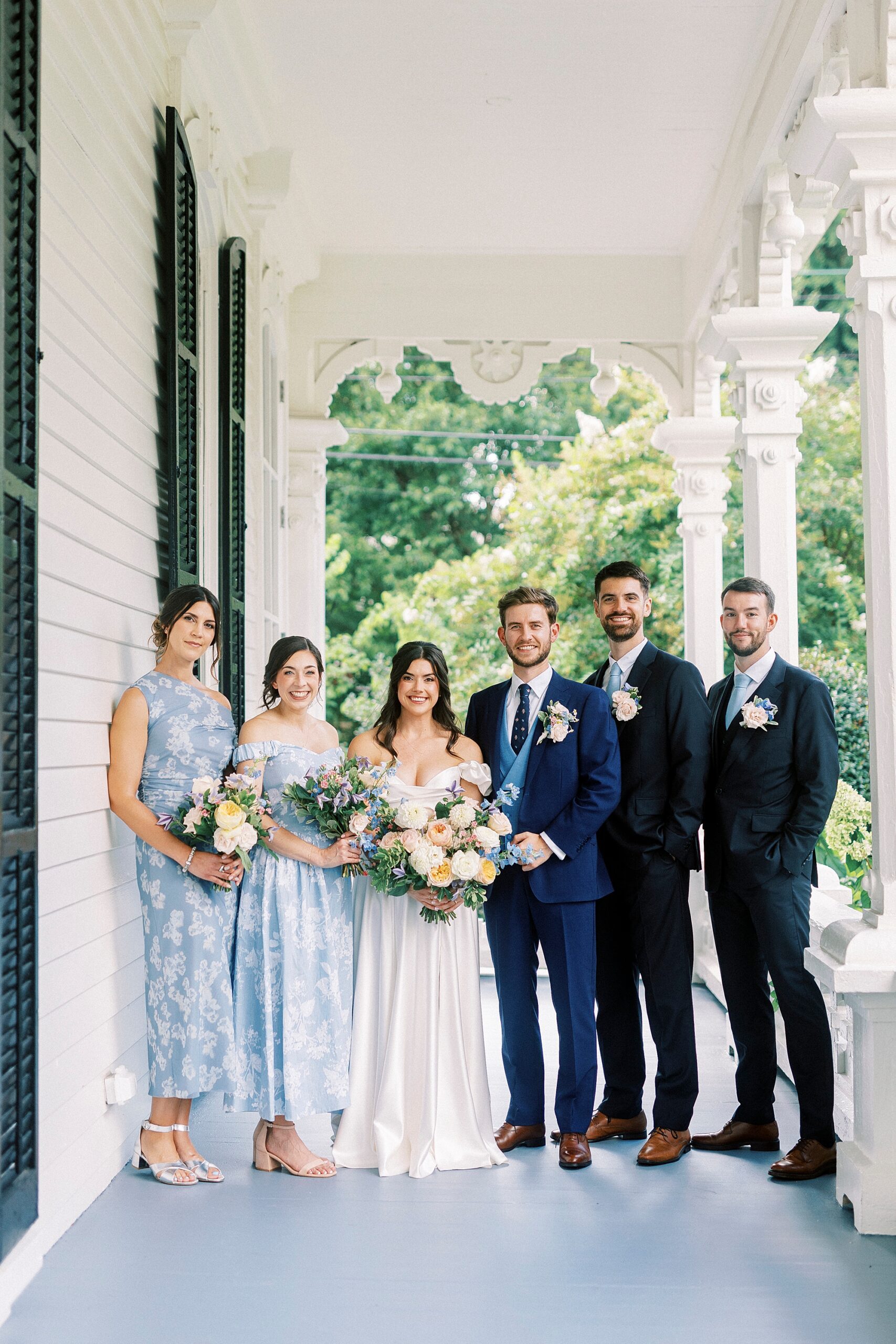 wedding party portraits at  French-Inspired Wedding at The Merrimon-Wynne House in Raleigh, NC