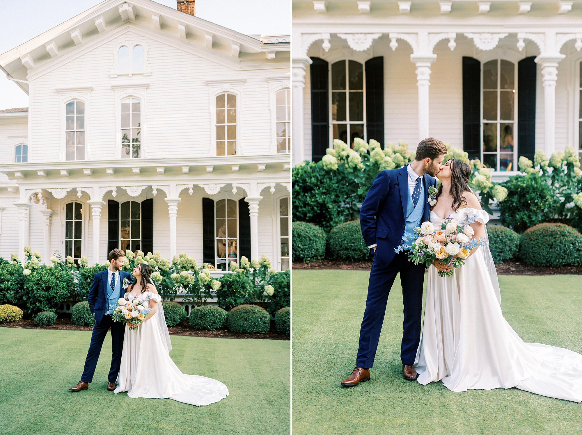 romantic wedding photos at The Merrimon-Wynne House in Raleigh, NC