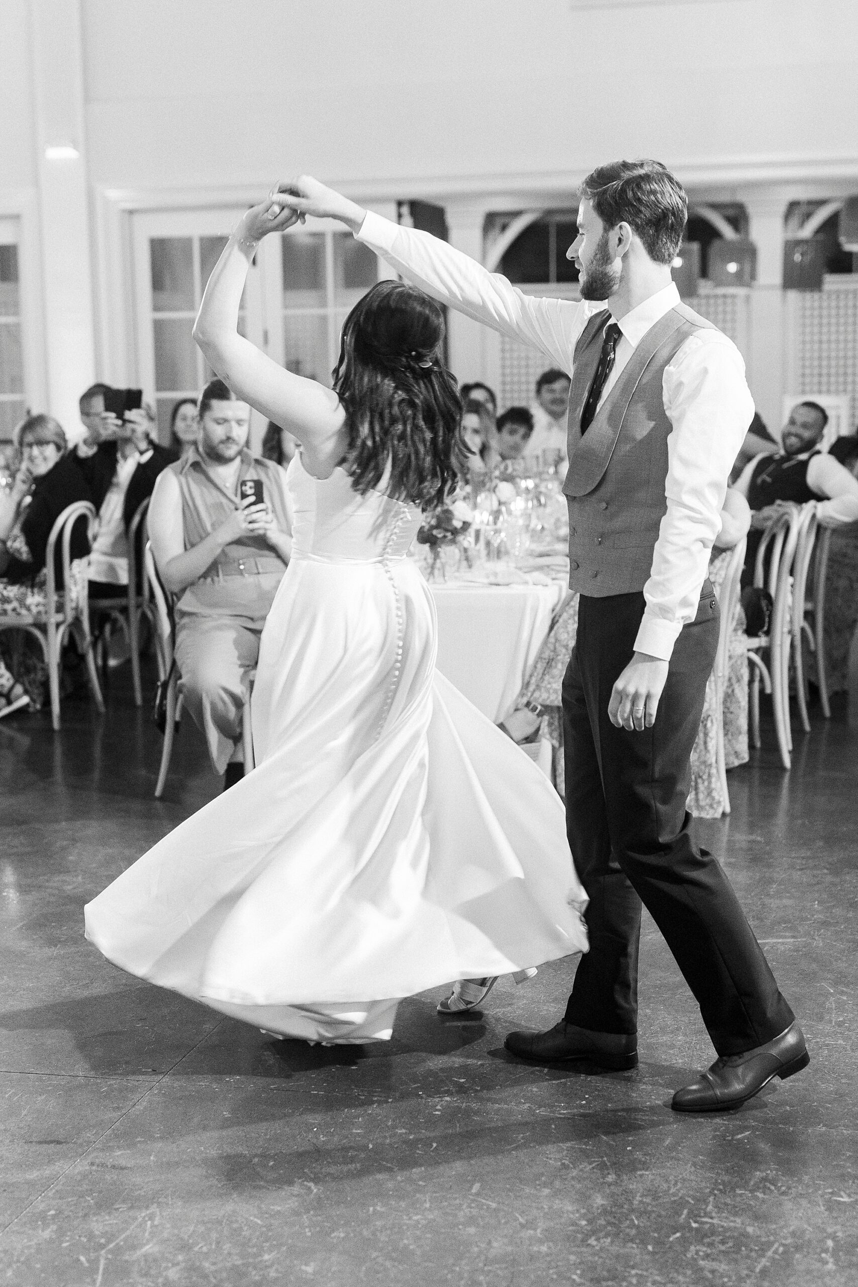 newlyweds on dance floor
