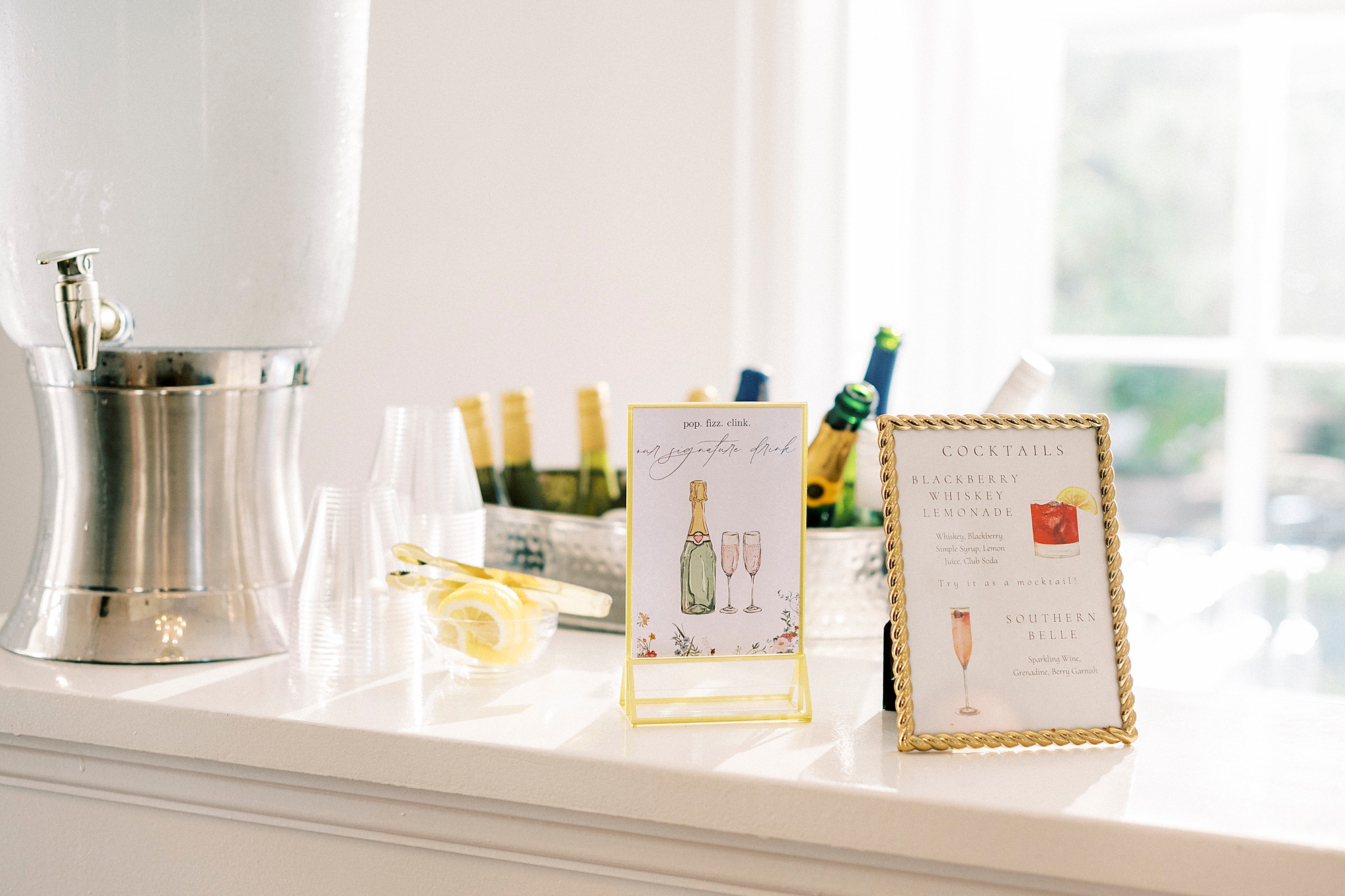 bar details from Wedding at The Merrimon-Wynne House