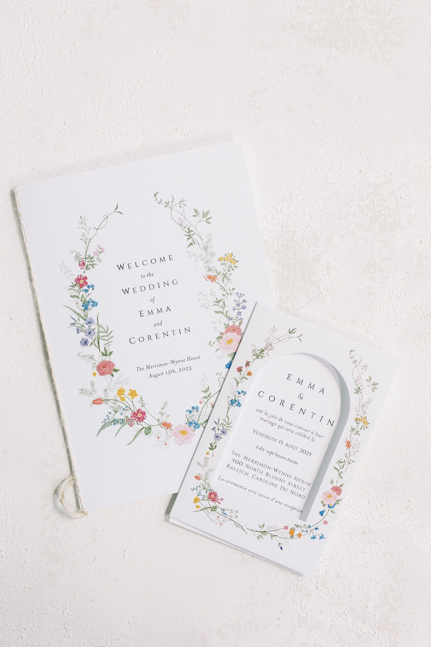 elegant wedding invitation suite  from The Merrimon-Wynne House wedding in Raleigh, NC