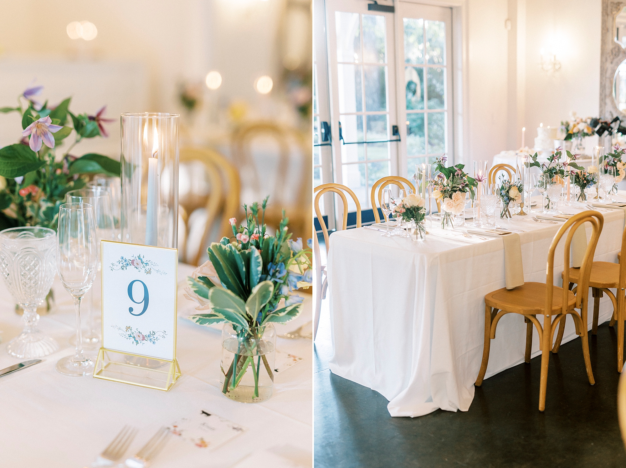 elegant wedding reception details at luxury wedding venue, The Merrimon-Wynne House in Raleigh, NC