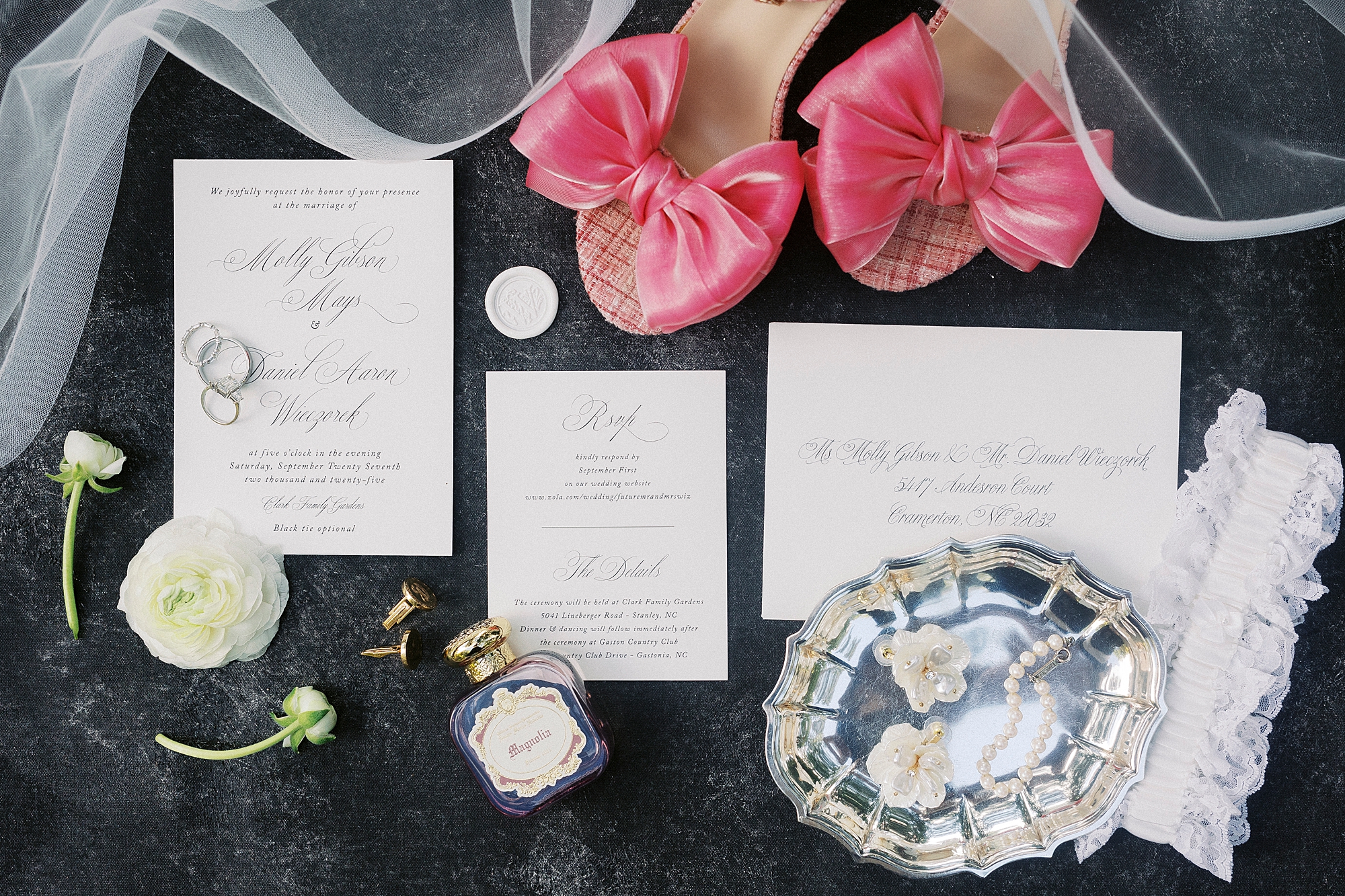 elegant wedding details from Gaston Country Club Wedding