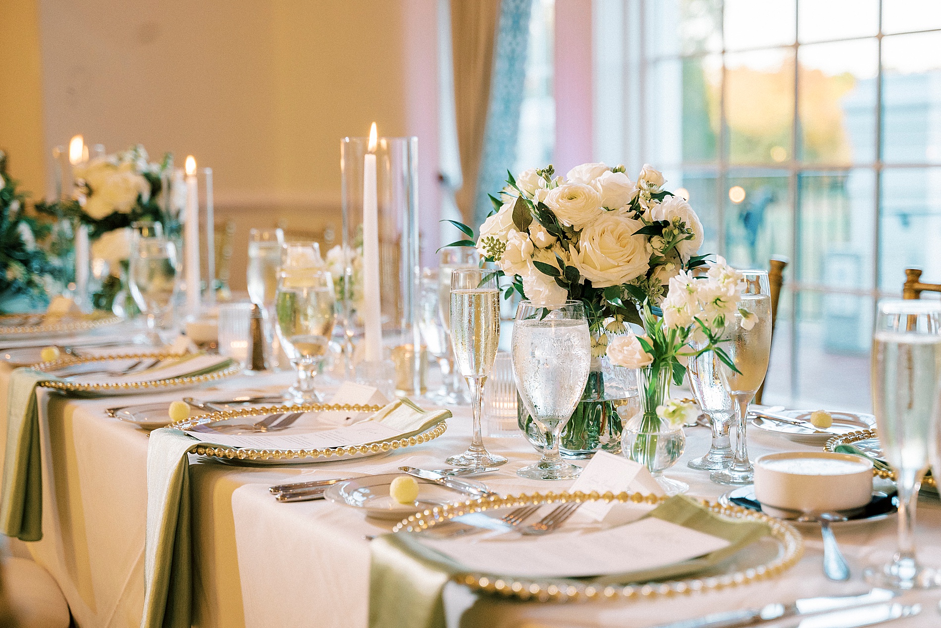 elegant wedding reception at Providence Country Club  