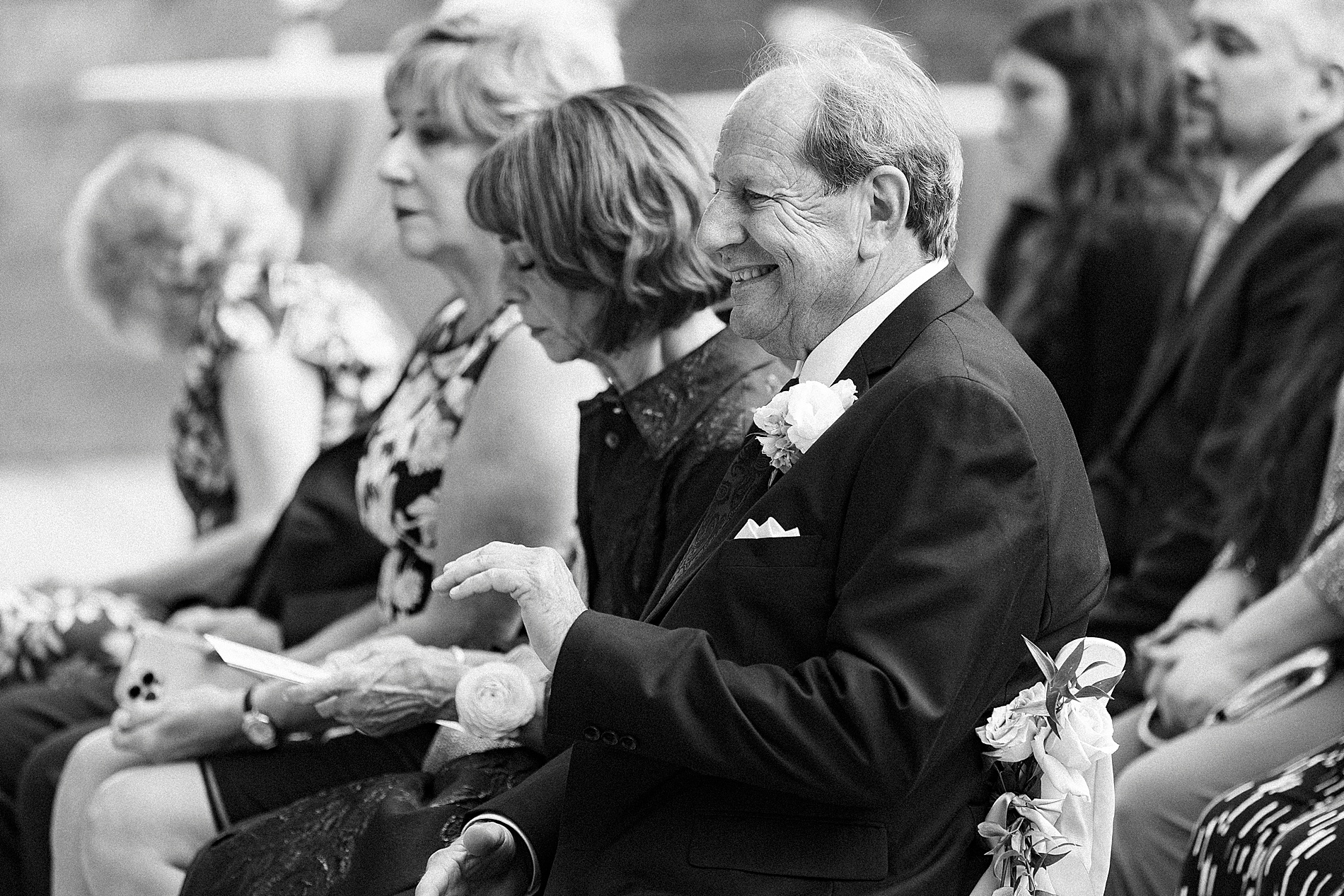 wedding guests at wedding ceremony