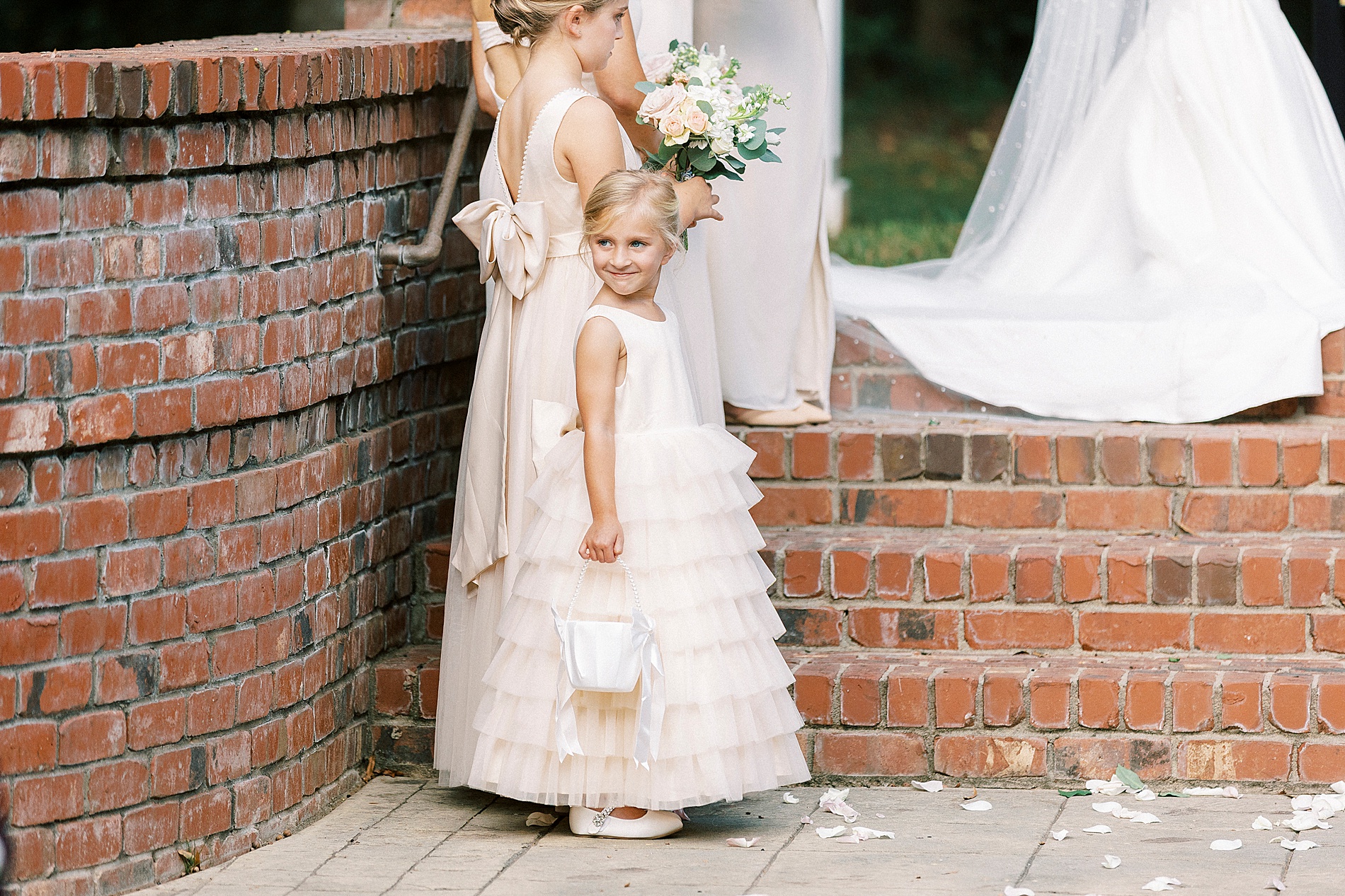 flower girl at wedding ceremony
