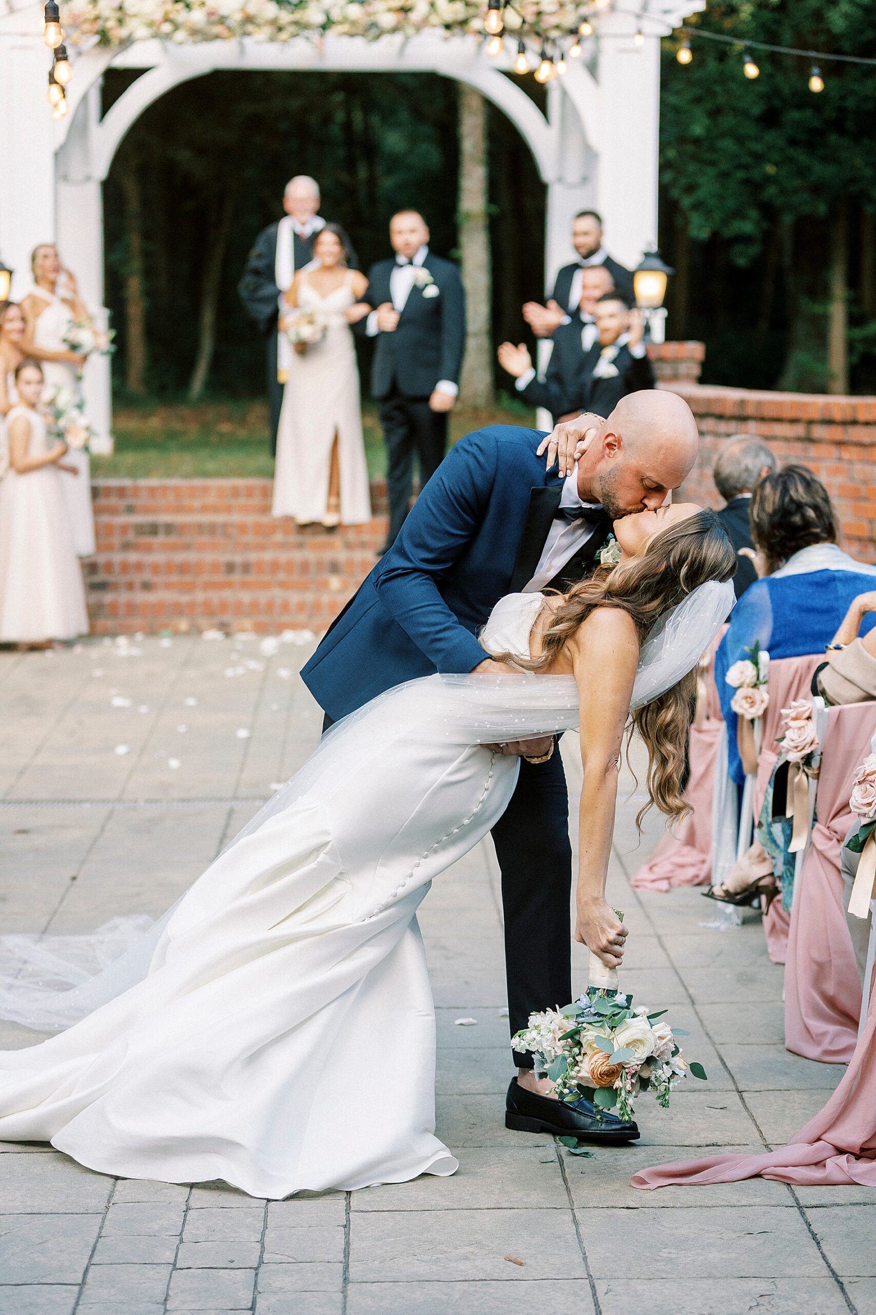 newlyweds exit wedding ceremony