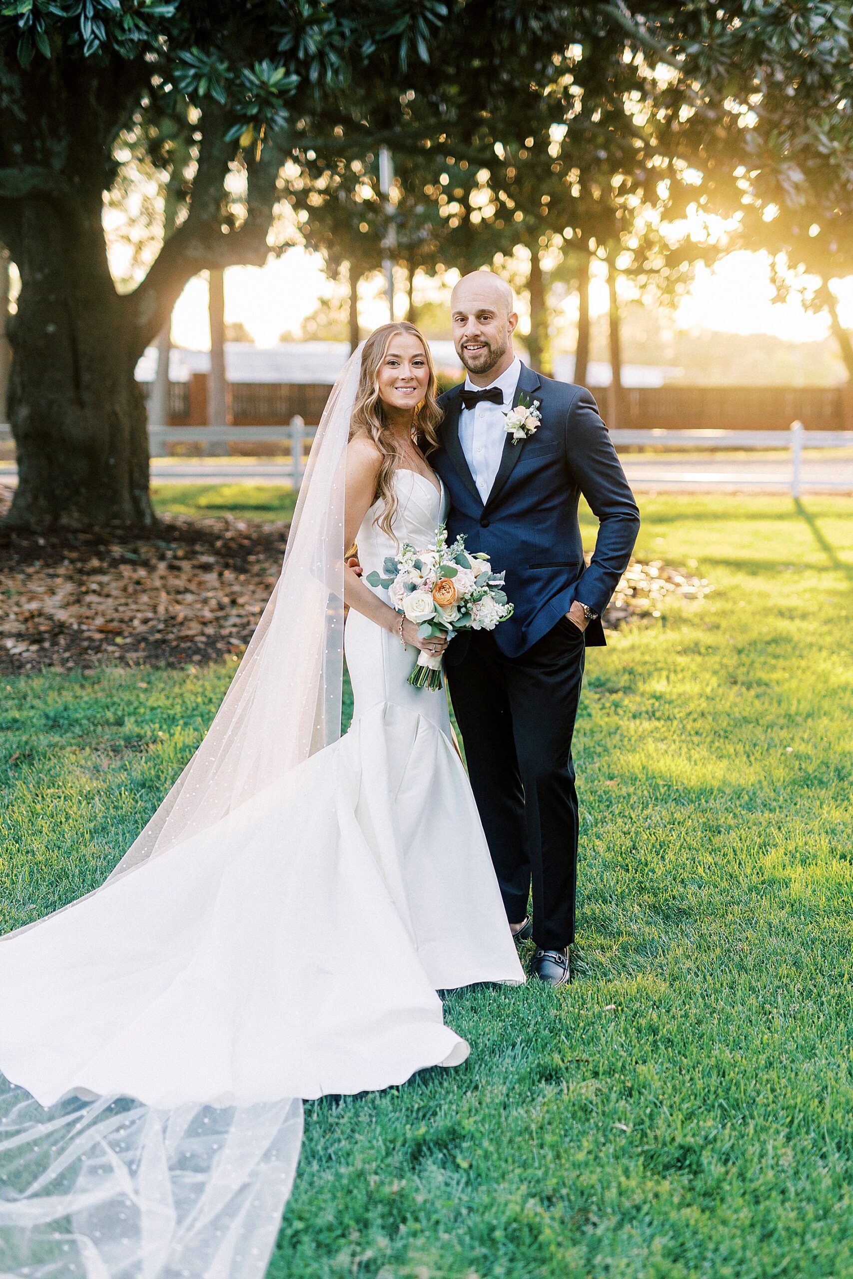 sunset wedding portraits at The Brawley Estate Wedding