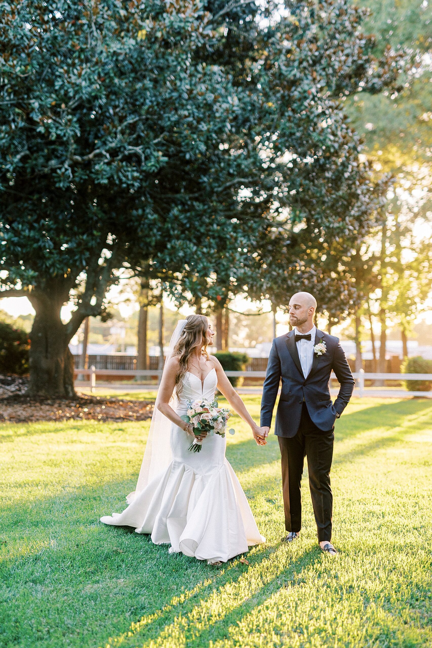 golden hour wedding portraits