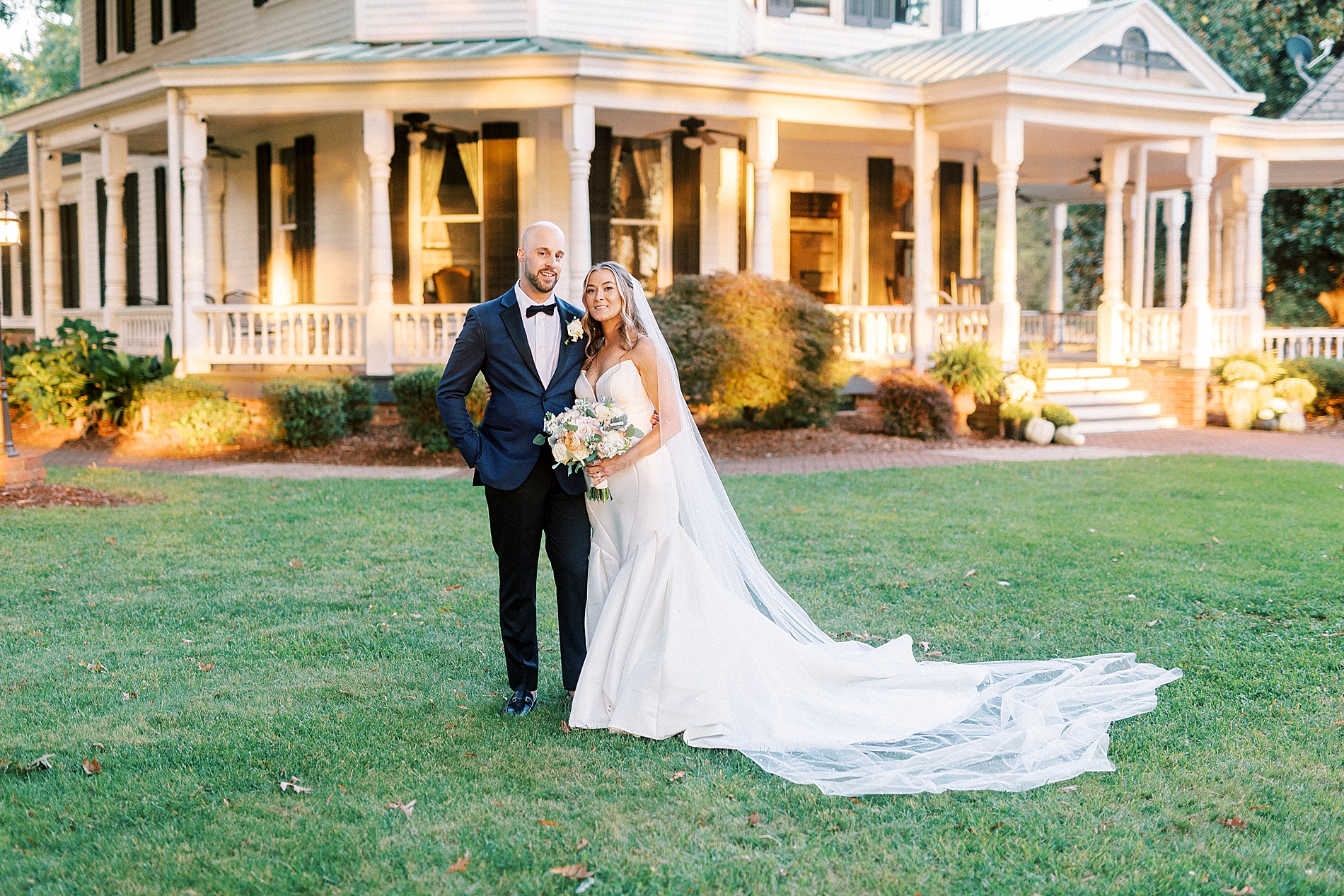 newlyweds outside of the The Brawley Estate