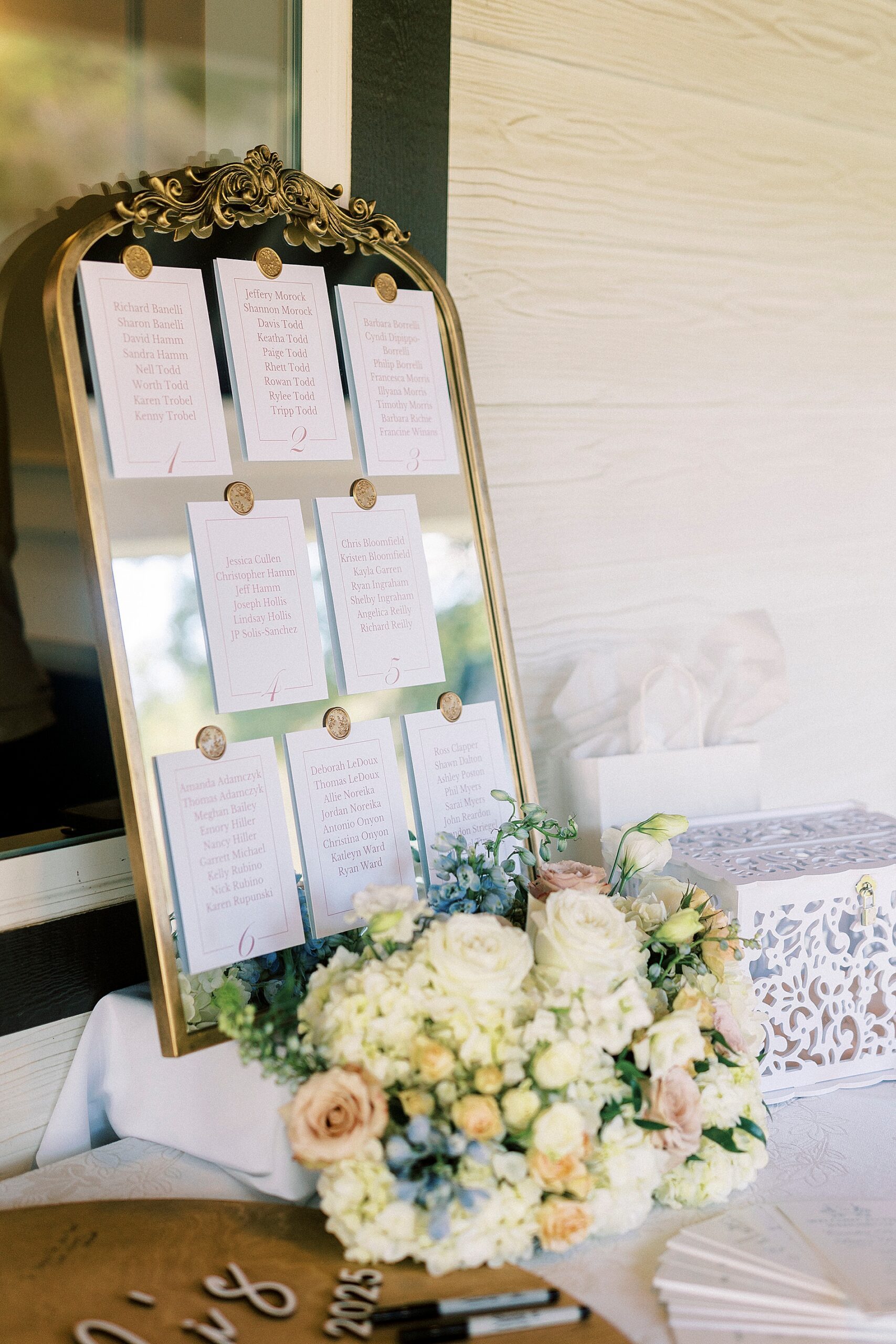 seating chart from The Brawley Estate Wedding