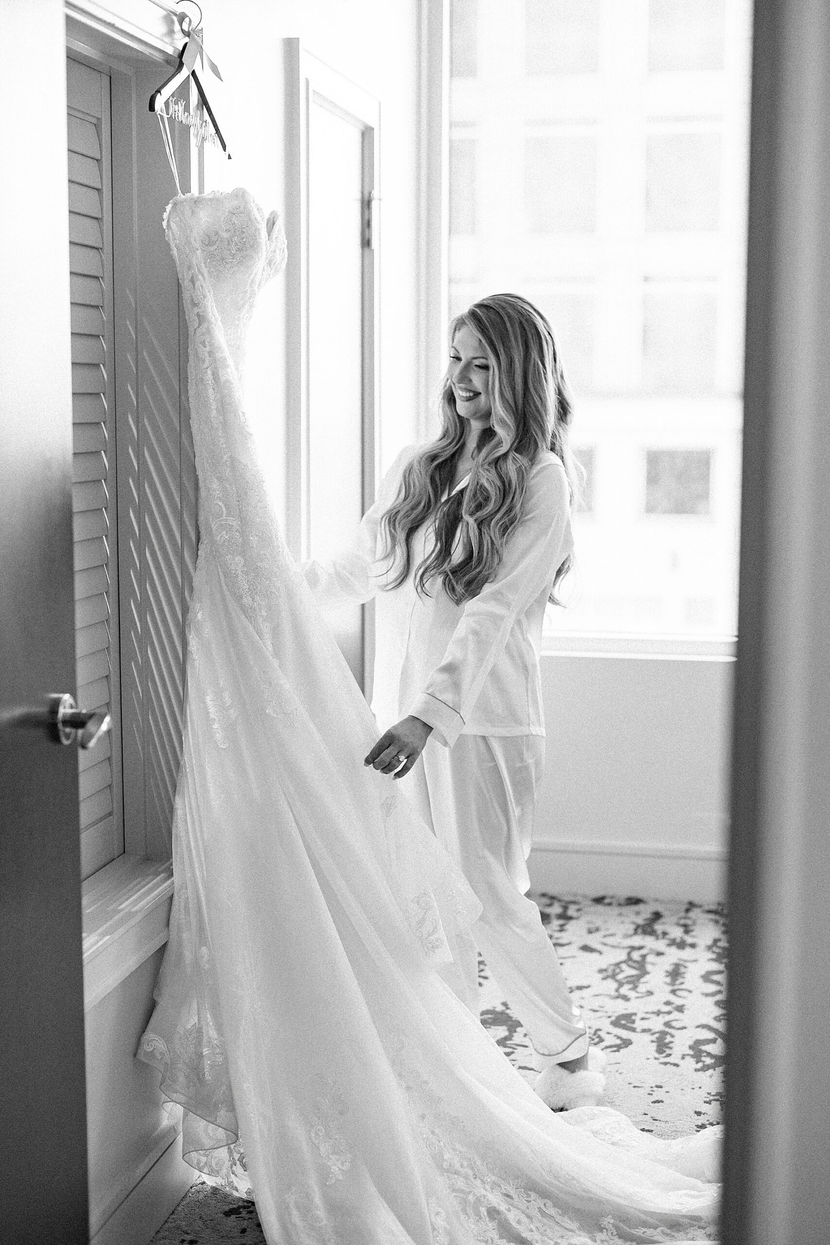 bride with wedding dress 