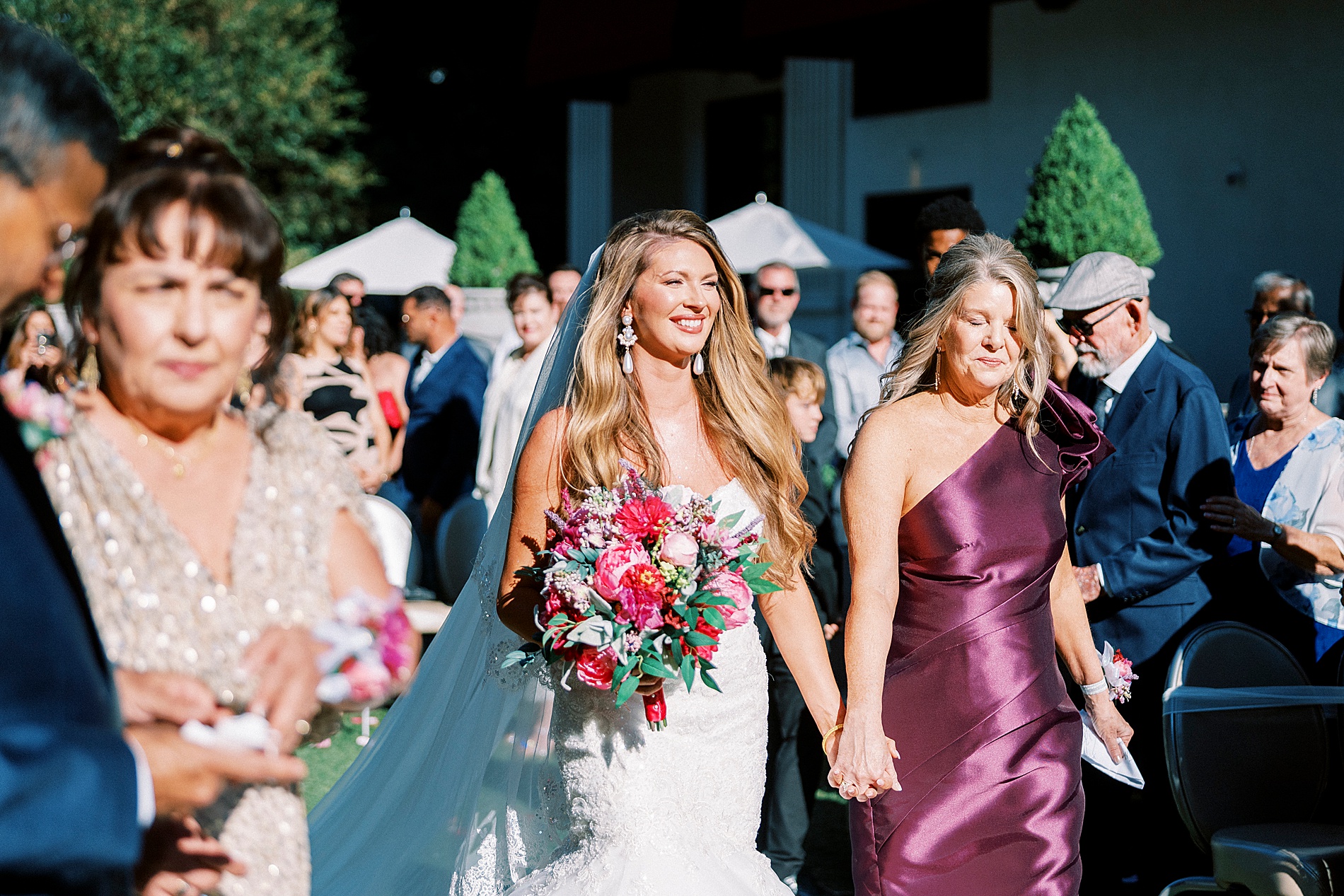 bride walking in to wedding ceremony 