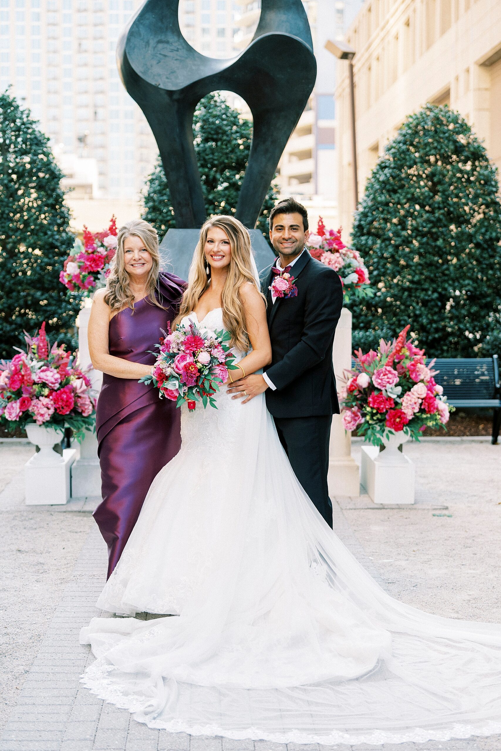 family portraits at wedding 