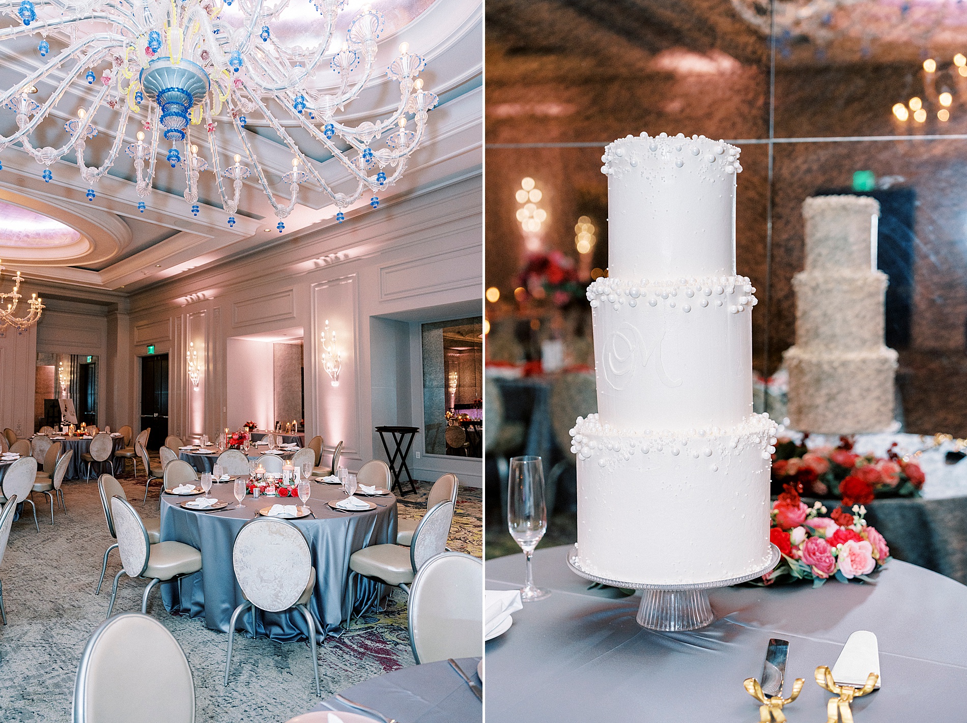 wedding cake and reception details 