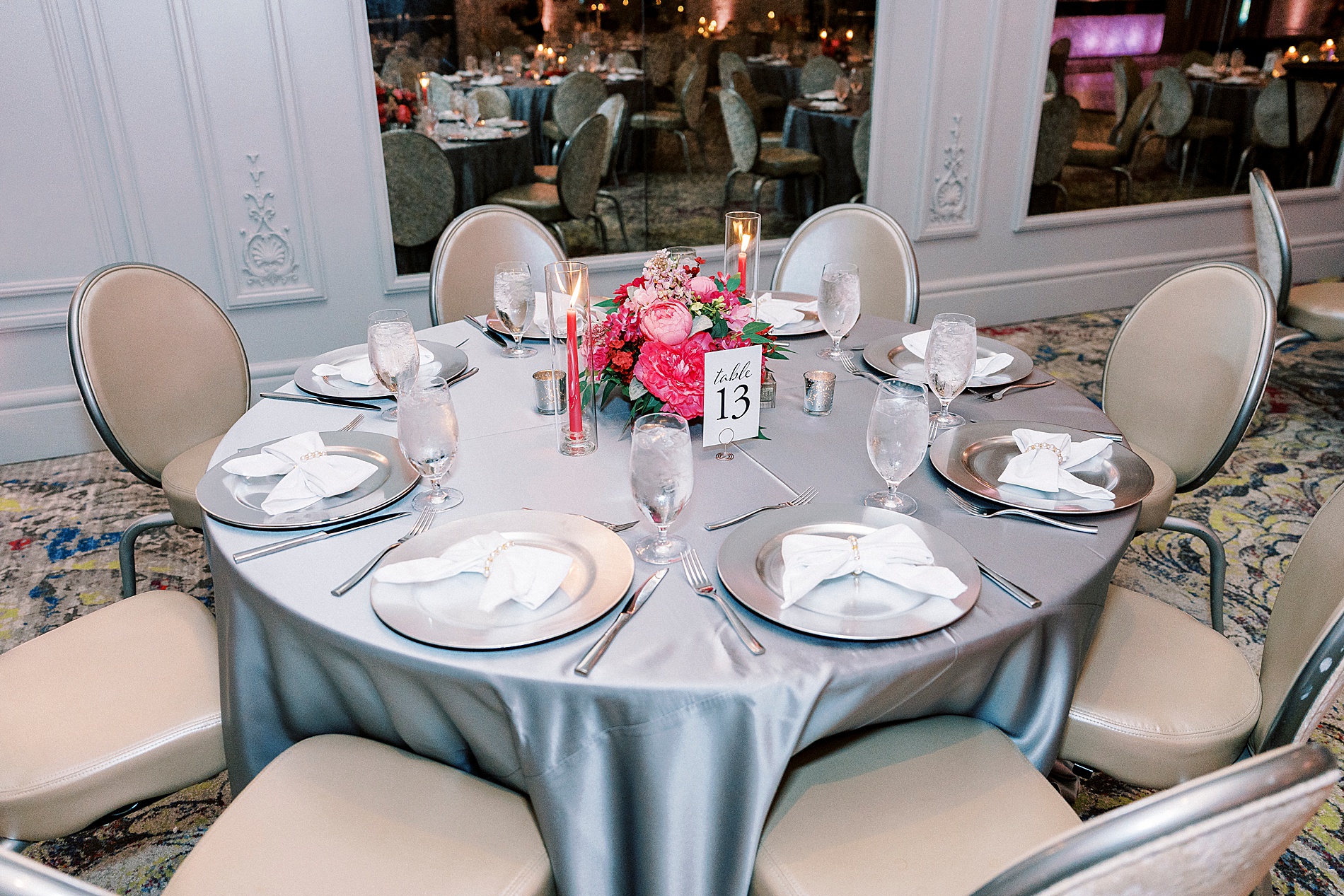 tablescape at wedding reception 