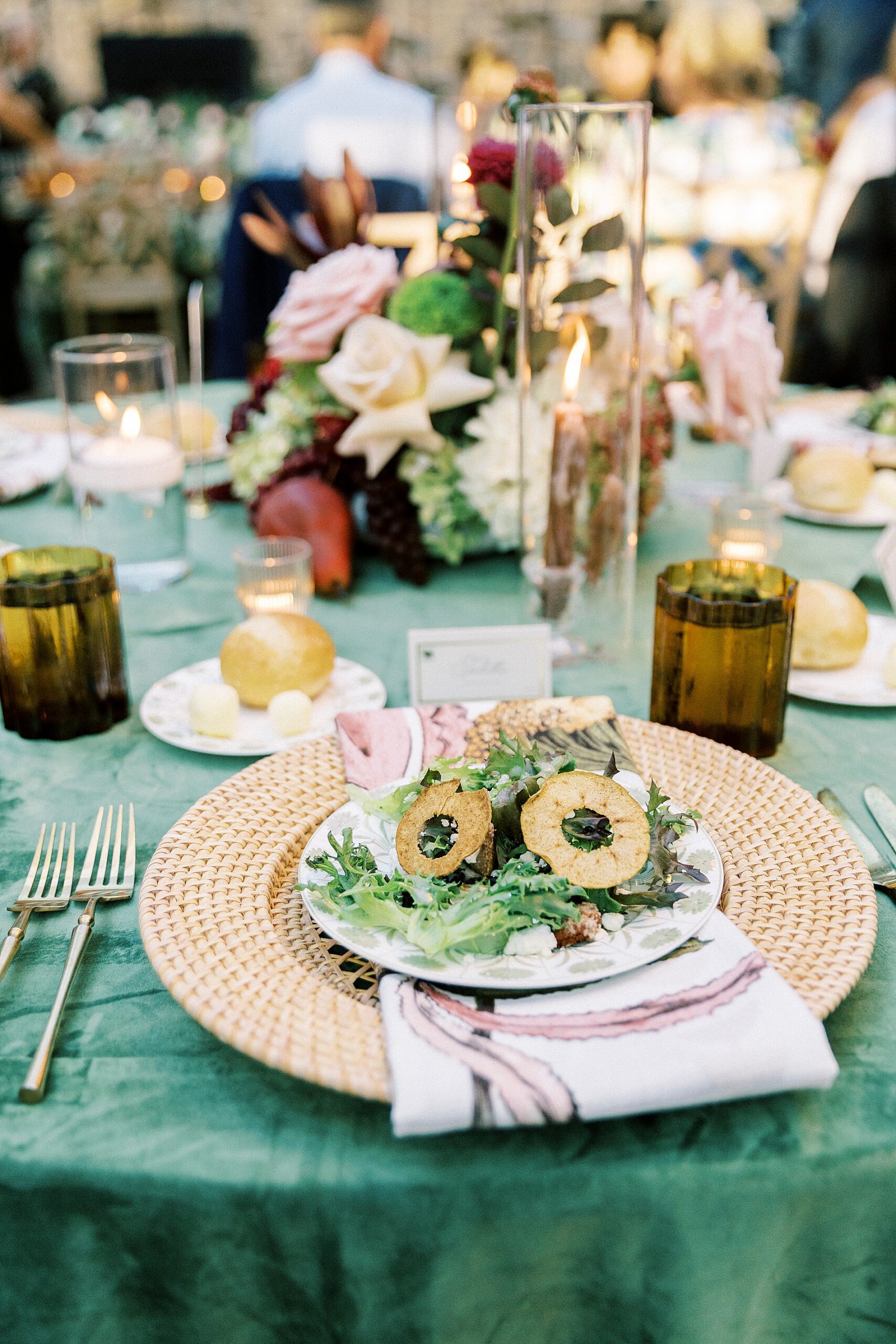 wedding tablescape at Morning Glory Farm Wedding in Monroe, NC