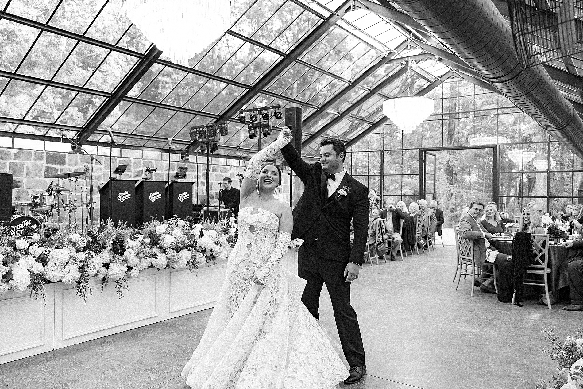 bride and groom on dance floor 
