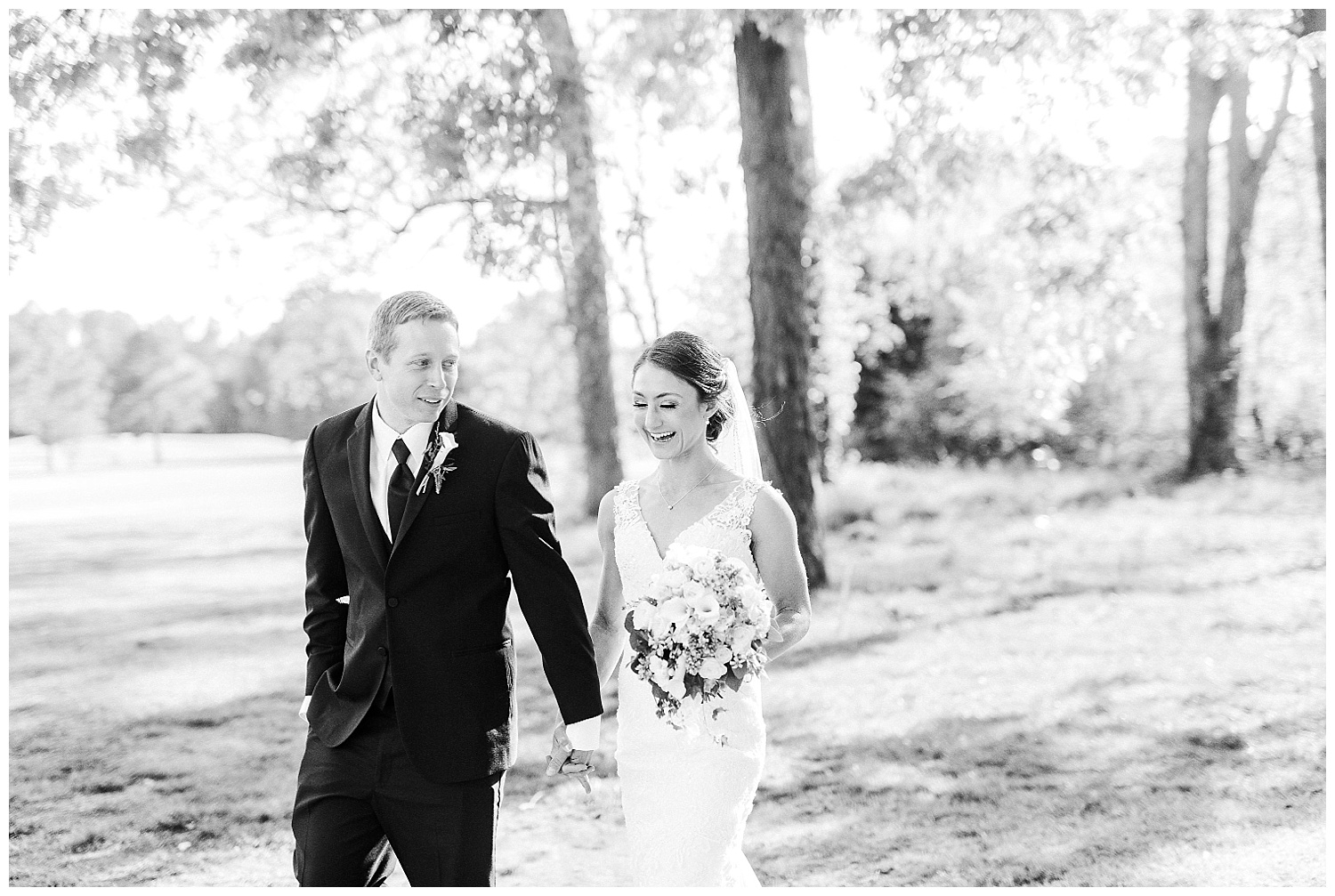 cabarrus country club spring wedding bride and groom