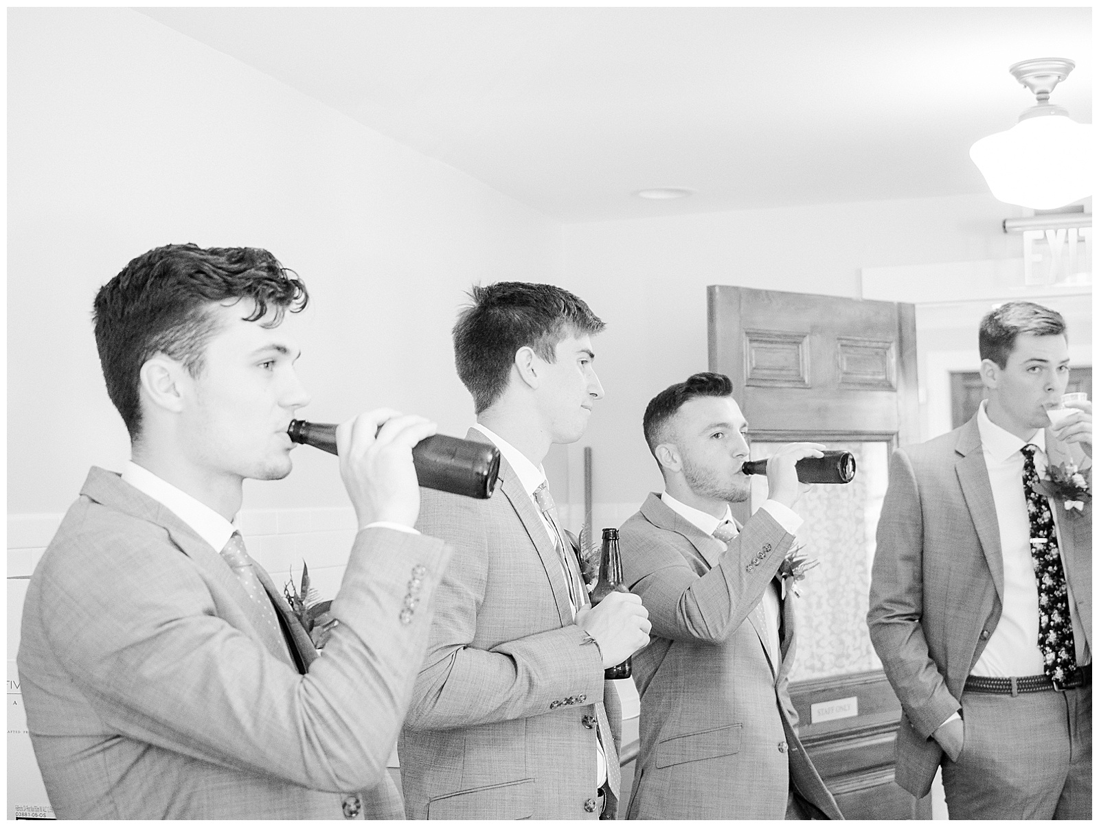 Funny Groomsmen Drinking Beer from Boho Chic Wedding in Charlotte, NC | check out the full wedding at KevynDixonPhoto.com