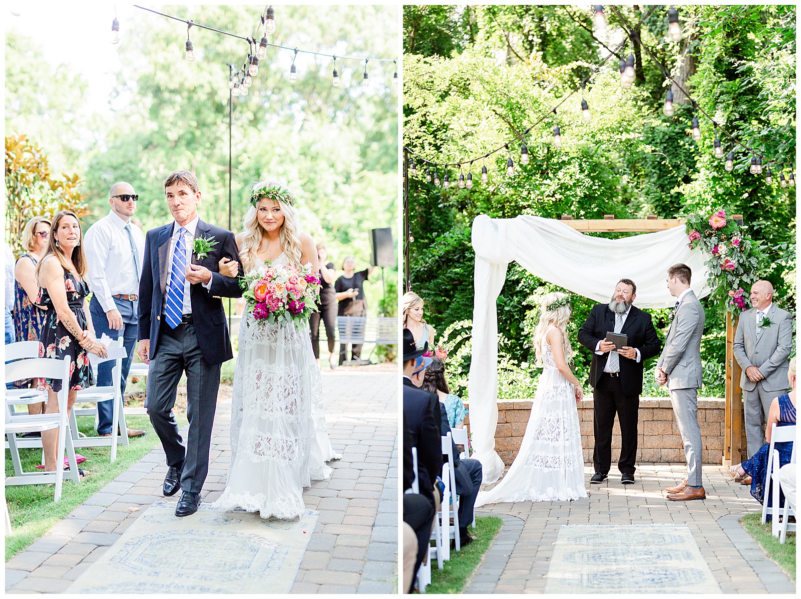 Bohemian Bride Ceremony from Boho Chic Summer Wedding in Charlotte, NC | check out the full wedding at KevynDixonPhoto.com 